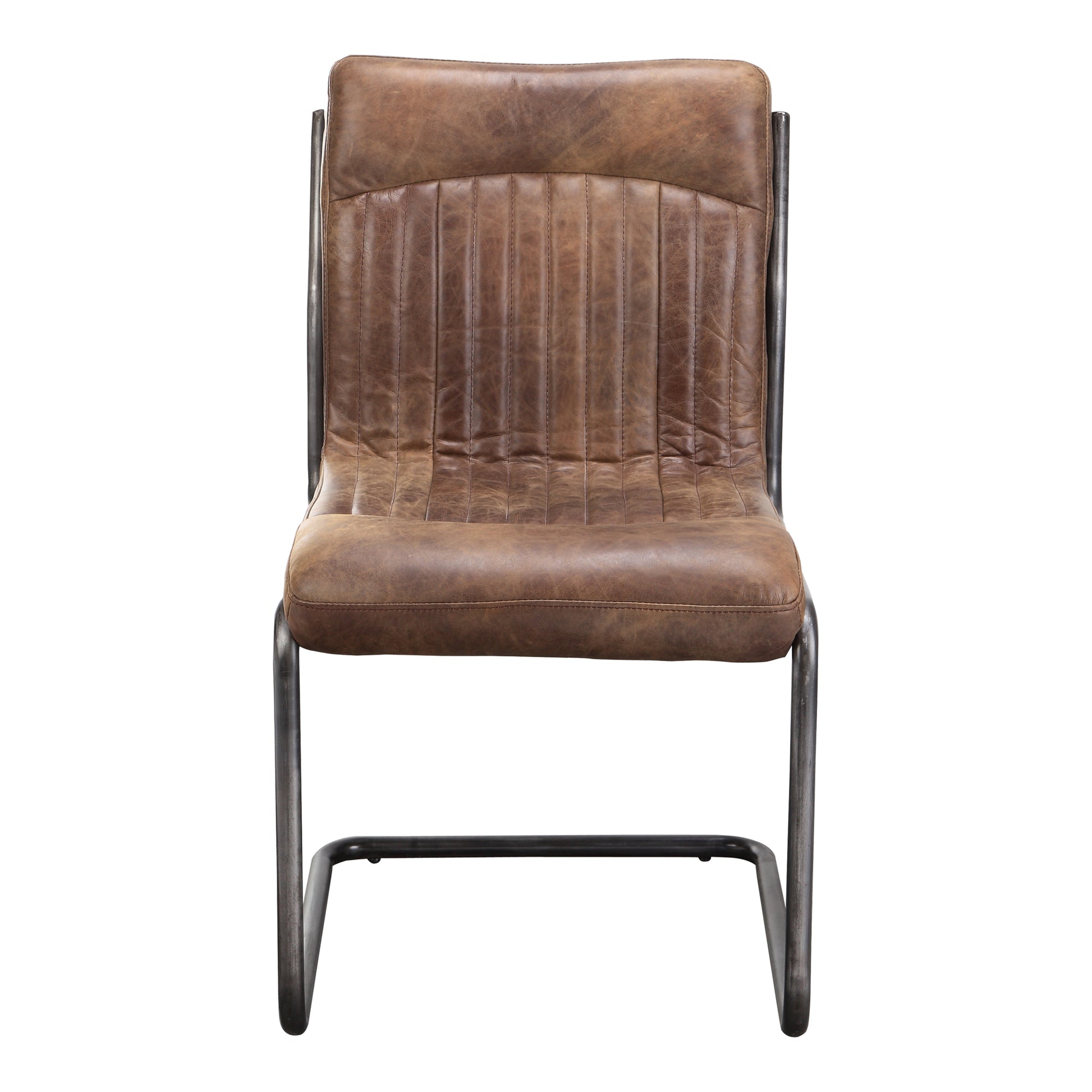 Ansel Dining Chair Grazed Brown Leather - Set Of Two by Moe's Home Collection - view 2