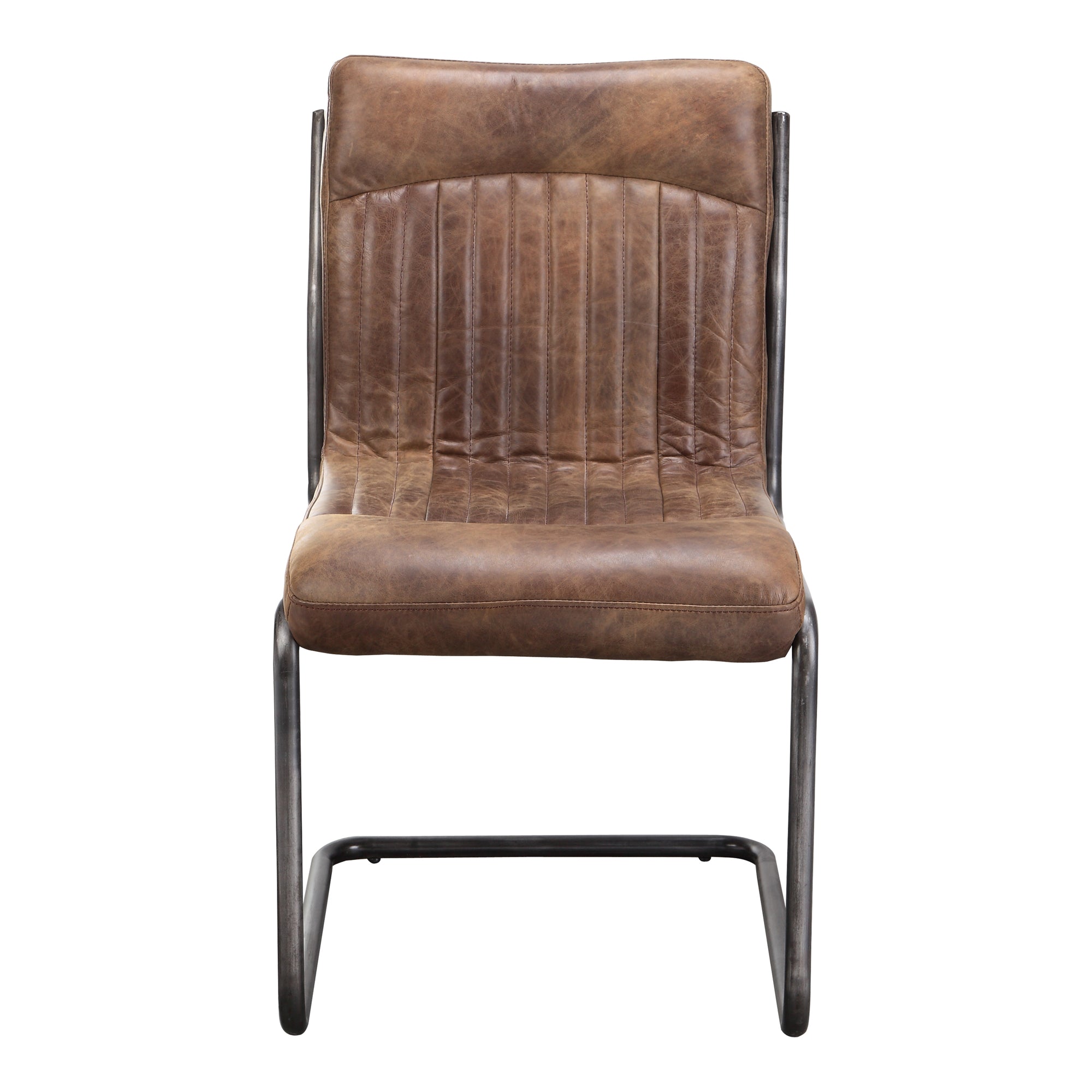 Ansel Dining Chair Grazed Brown Leather - Set Of Two by Moe's Home Collection - view 2