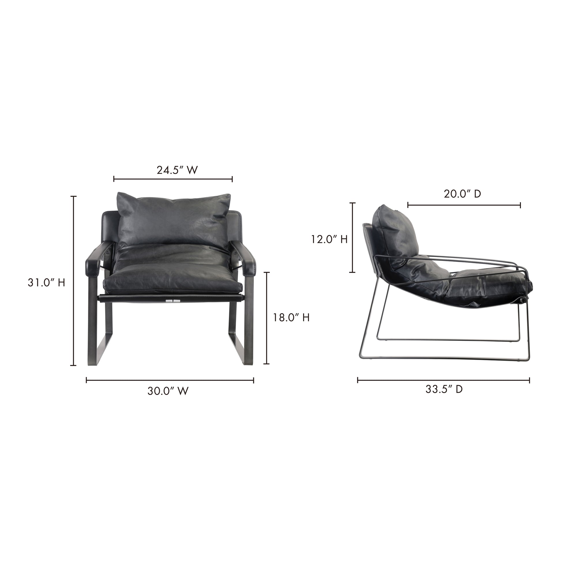 Connor Club Chair Black by Moe's Home Collection - view 11