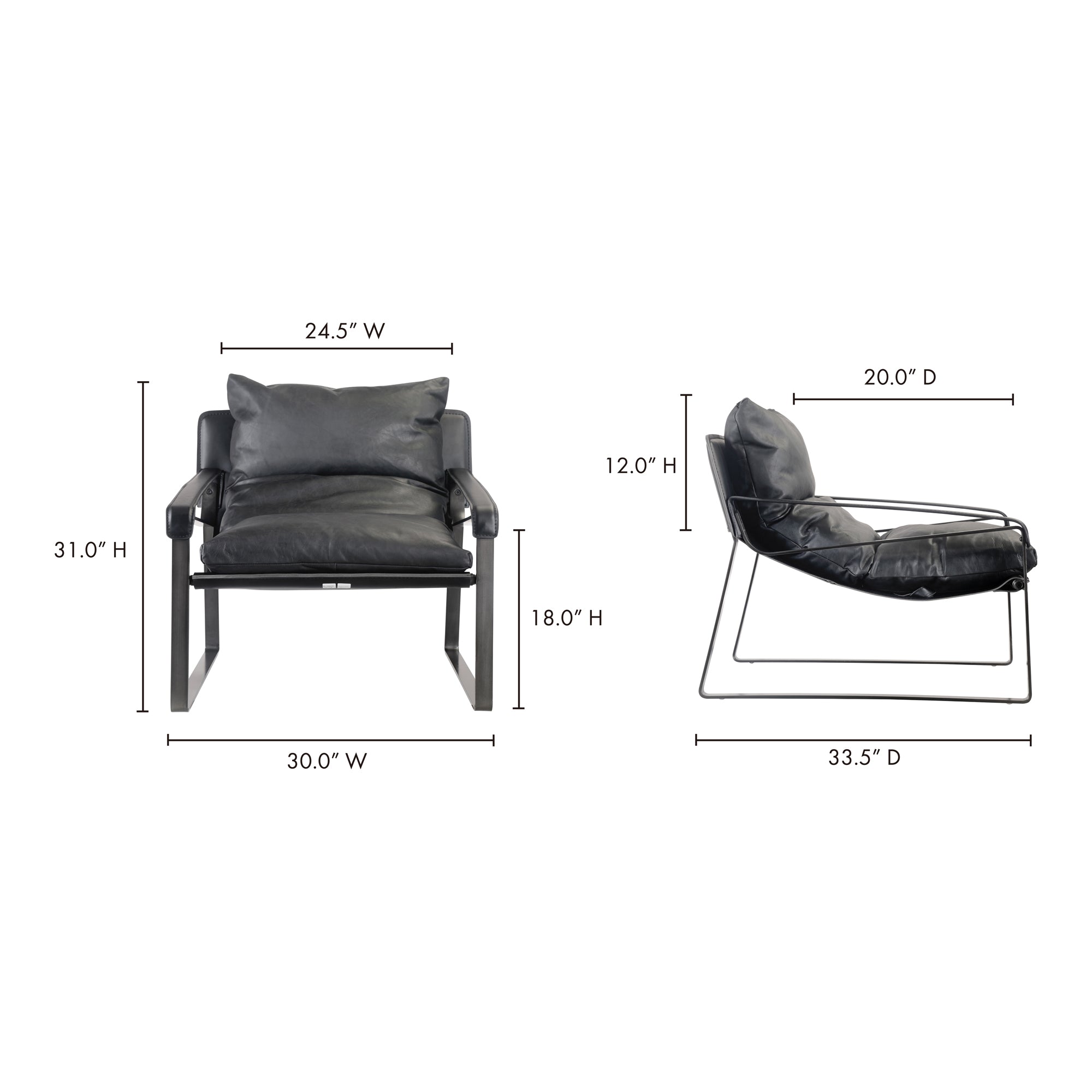 Connor Club Chair Black by Moe's Home Collection - view 11