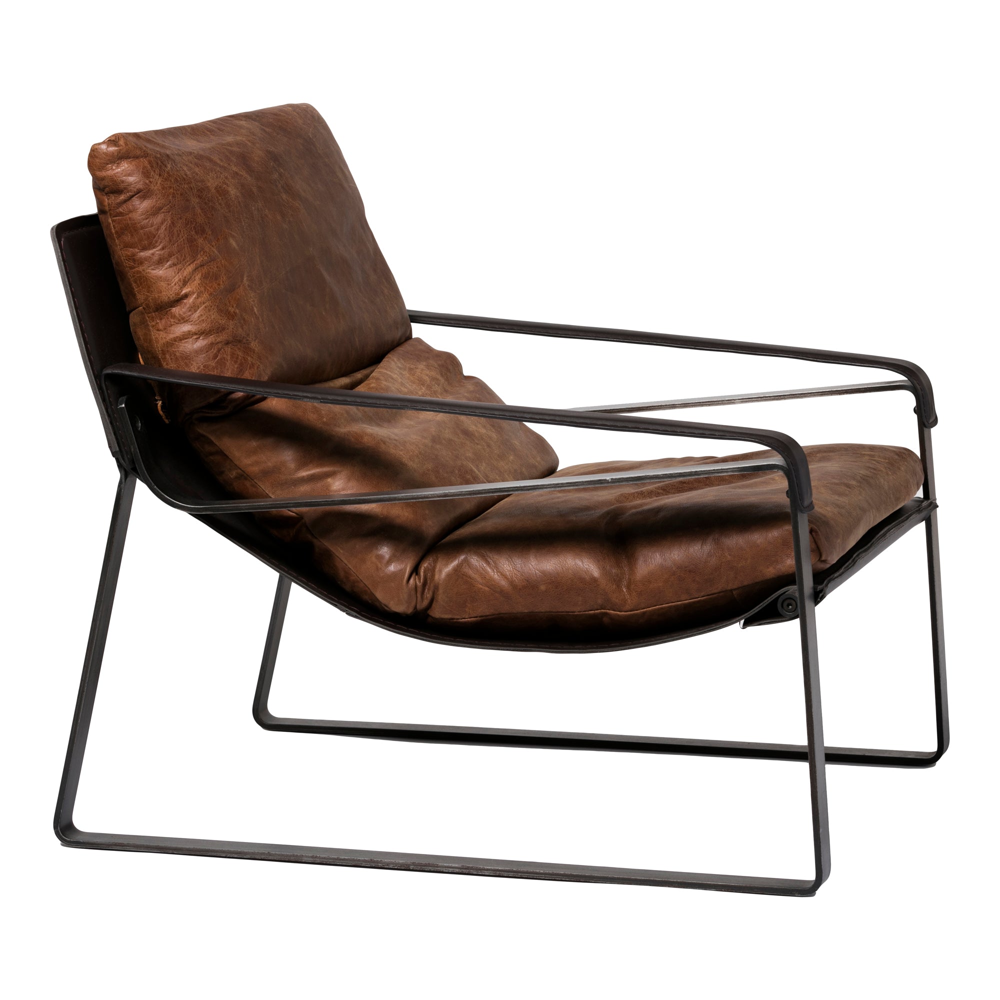 Connor Club Chair Open Road Brown Leather by Moe's Home Collection - view 3