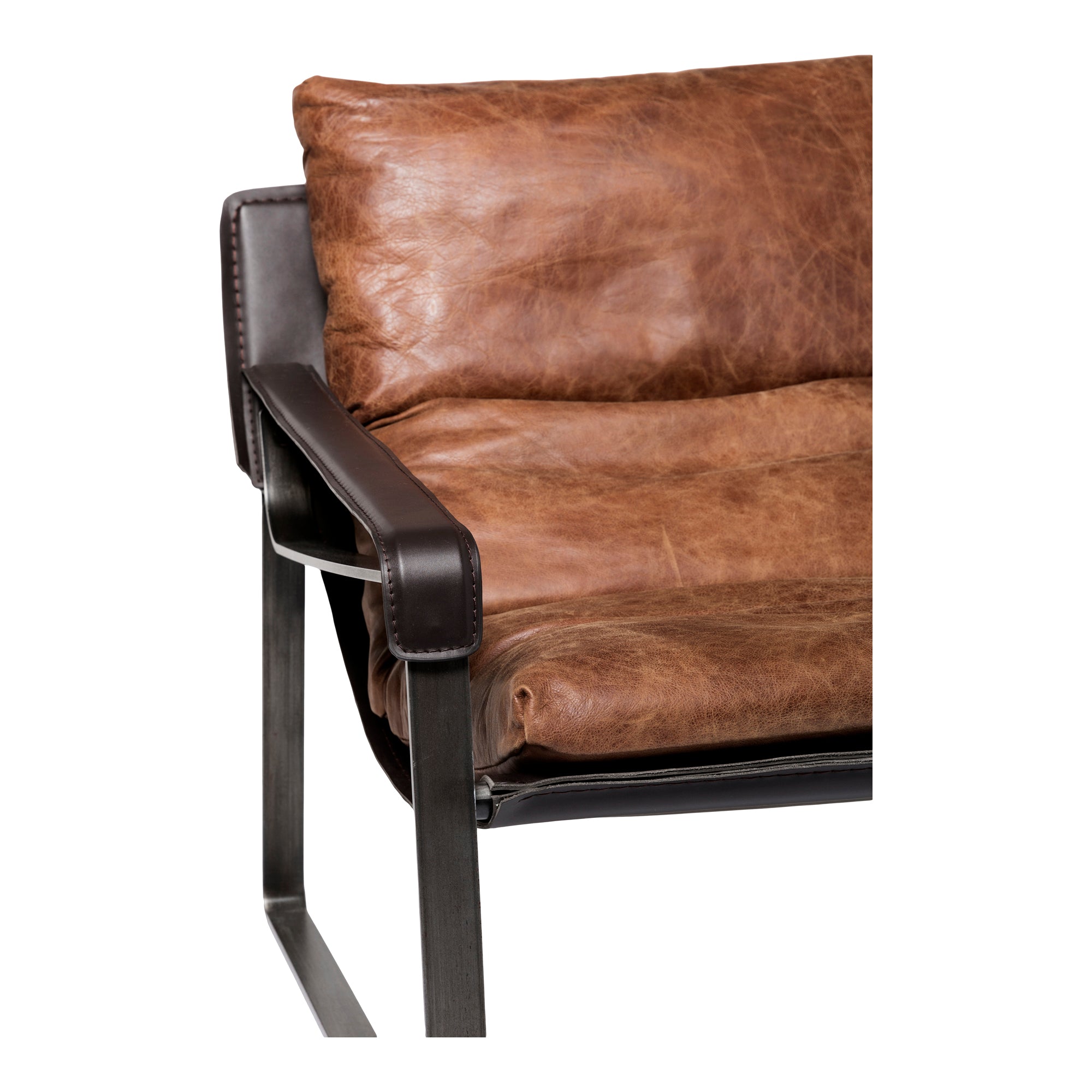 Connor Club Chair Open Road Brown Leather by Moe's Home Collection - view 6