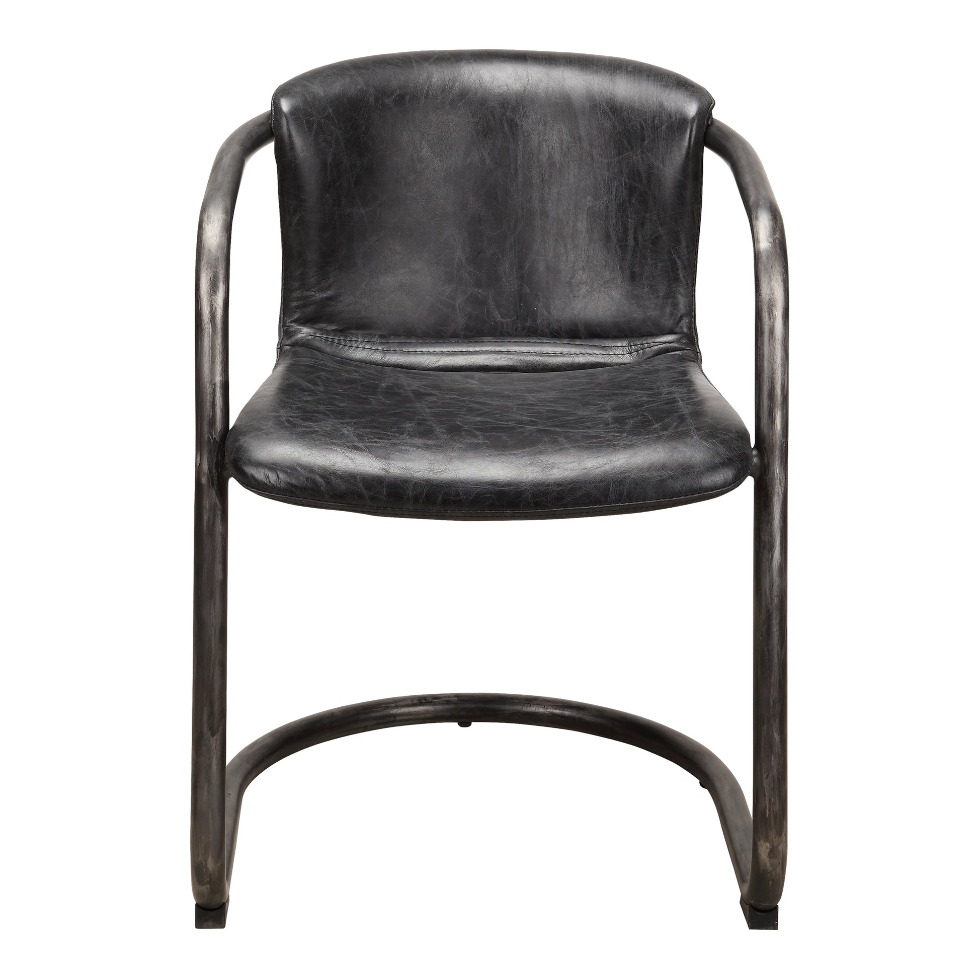 Freeman Dining Chair Onyx Black Leather - Set Of Two by Moe's Home Collection - view 3
