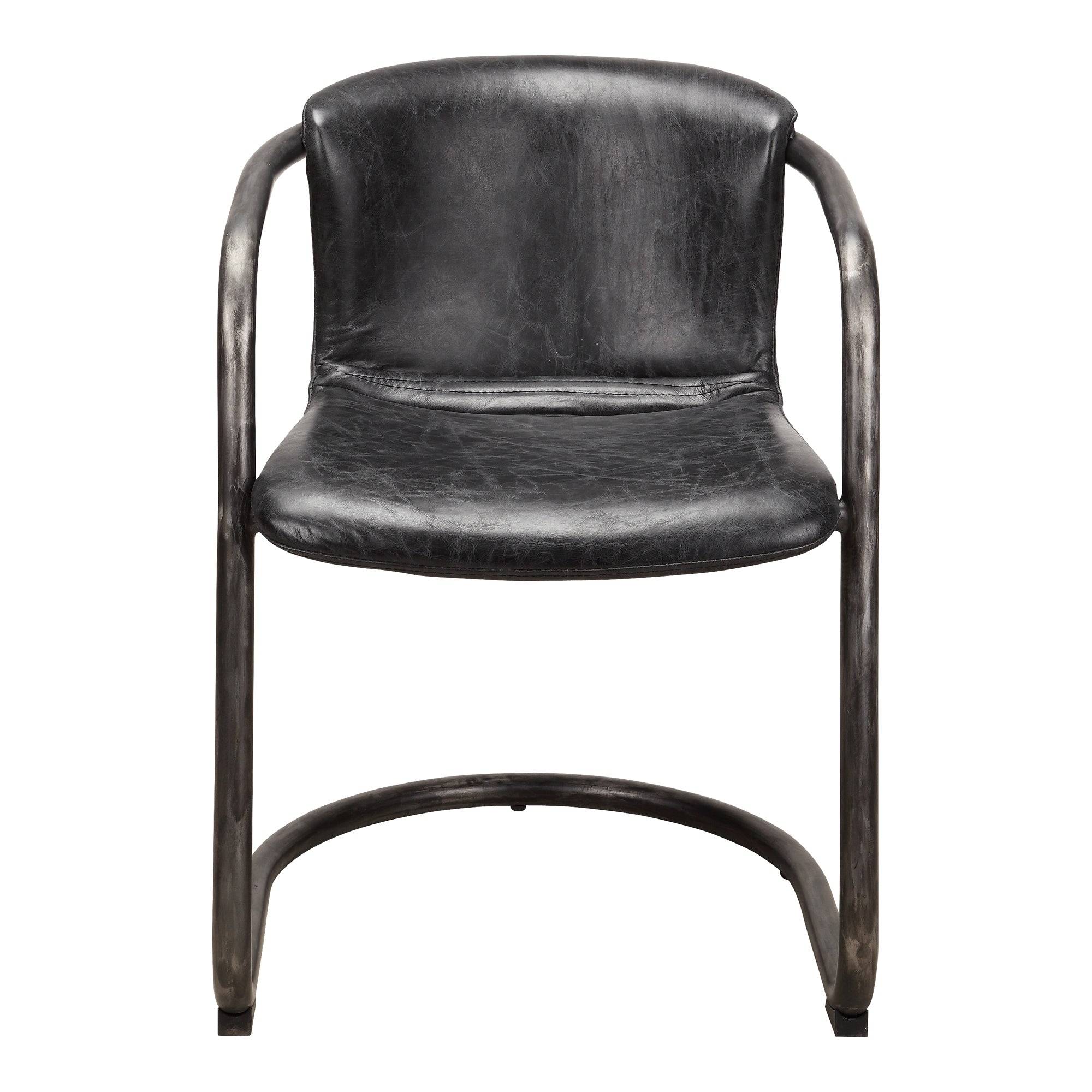 Freeman Dining Chair Onyx Black Leather - Set Of Two by Moe's Home Collection - view 3