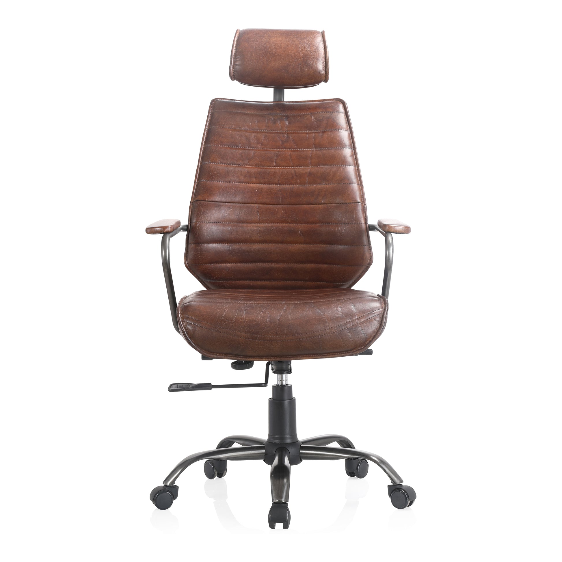 Executive Office Chair Dark Brown Leather by Moe's Home Collection