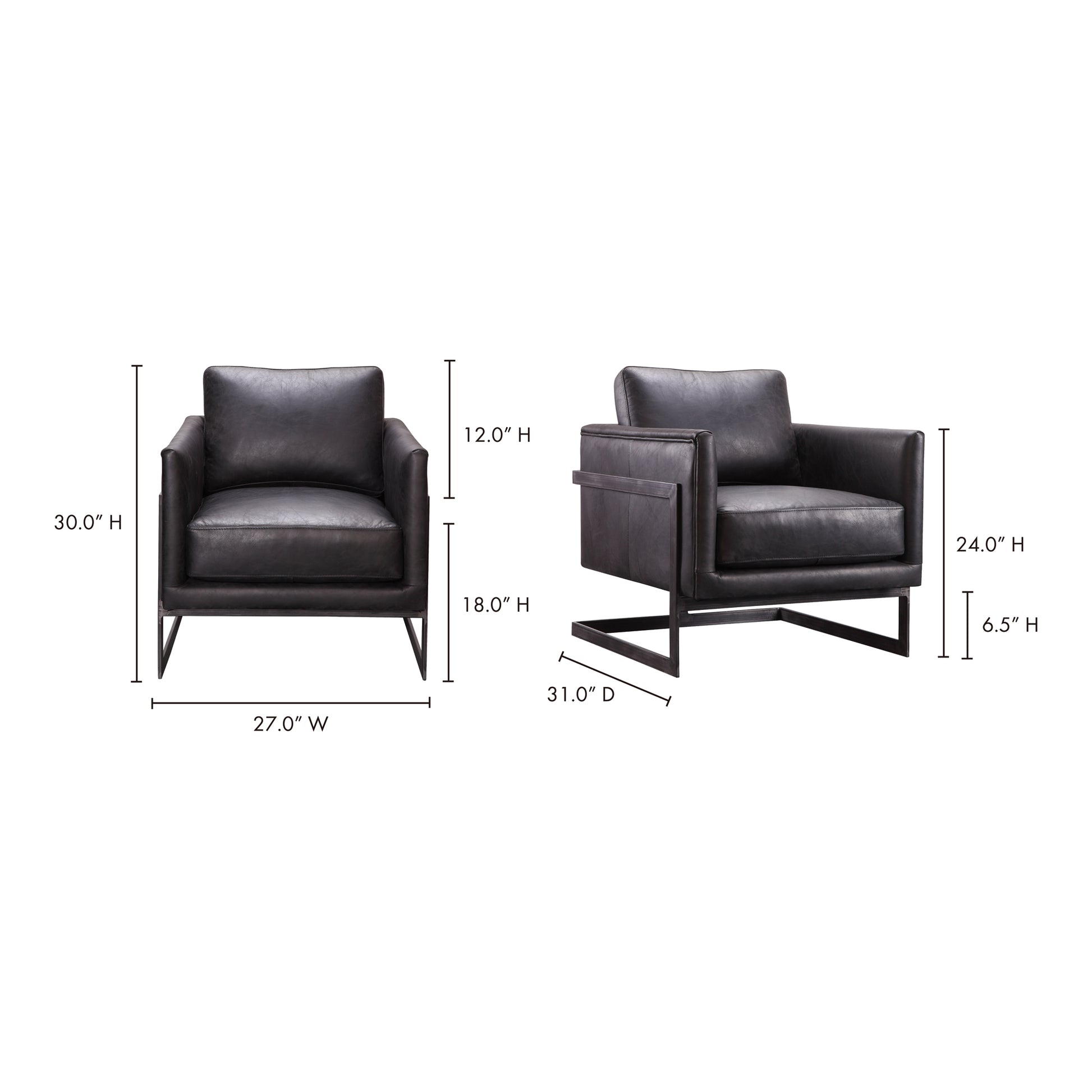Luxley Club Chair Black by Moe's Home Collection - view 7