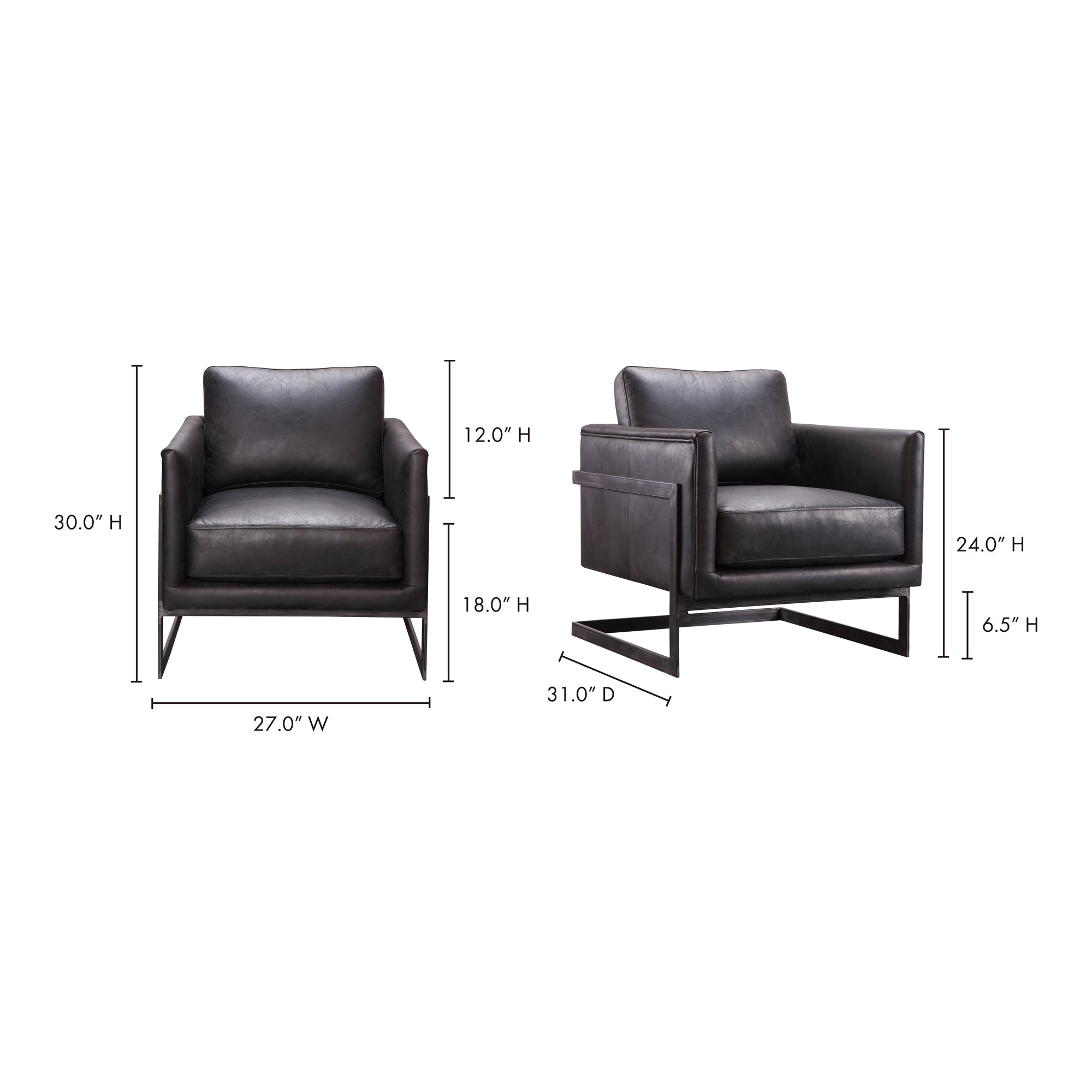 Luxley Club Chair Black by Moe's Home Collection - view 7