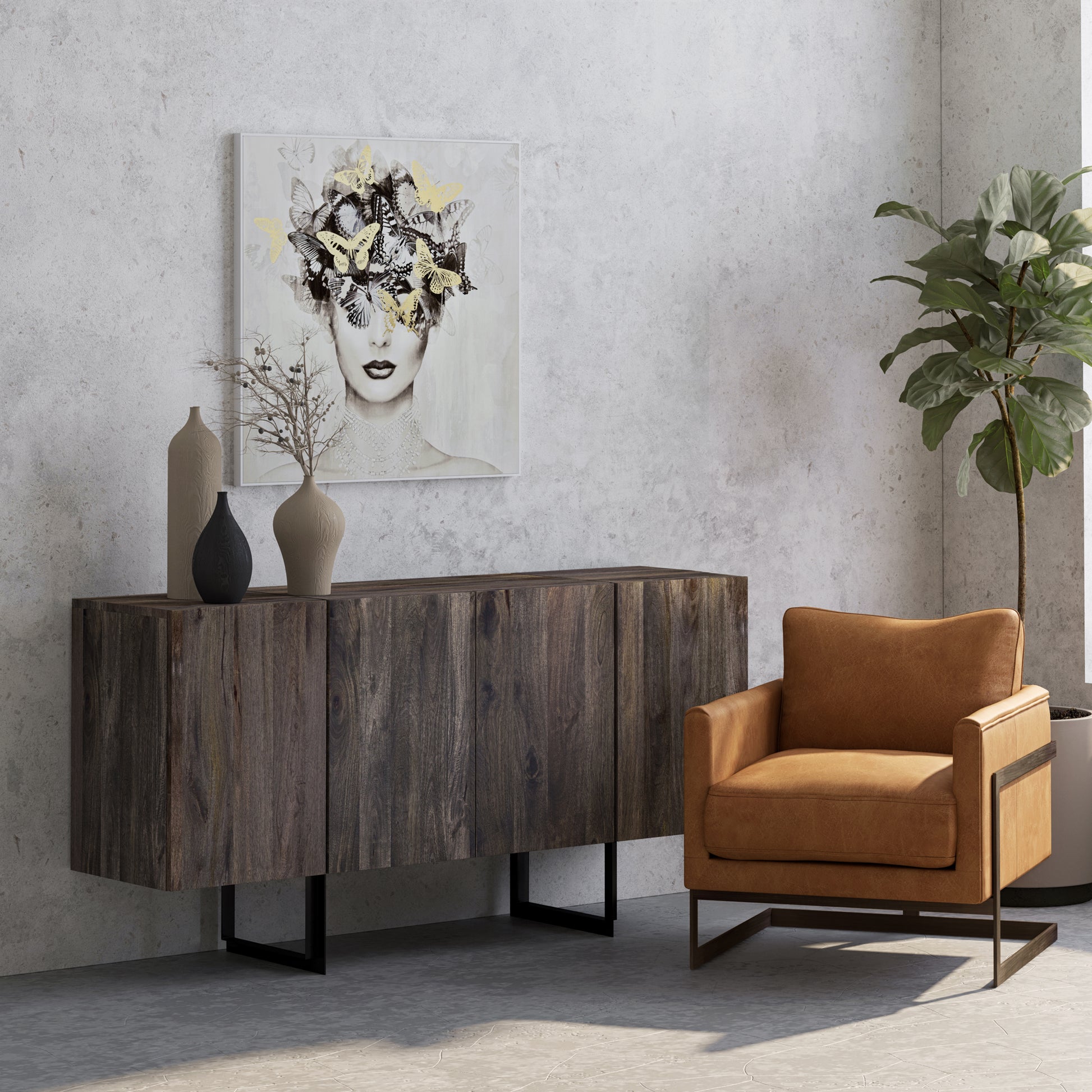 Luxley Club Chair Brown by Moe's Home Collection - view 7