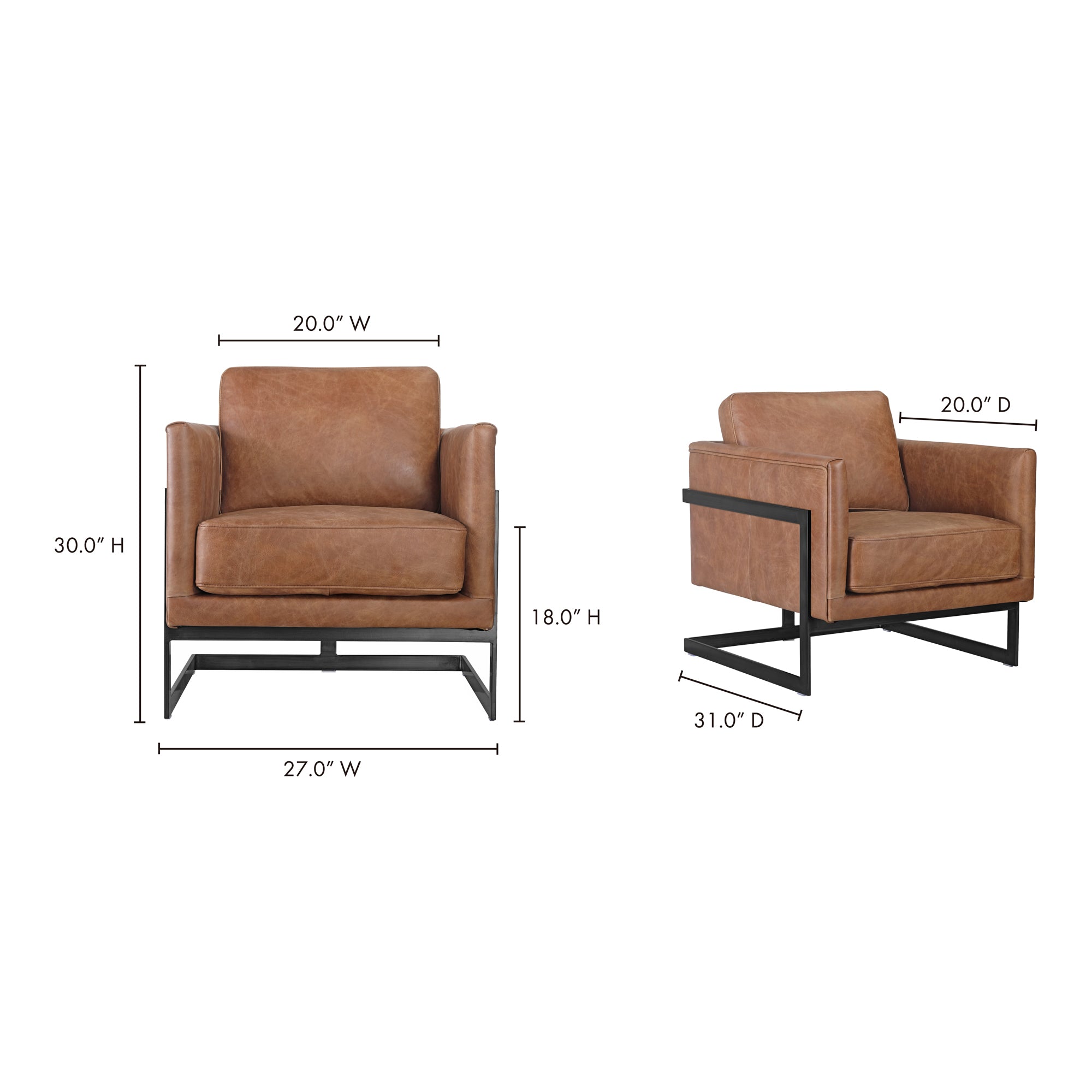 Luxley Club Chair Brown by Moe's Home Collection - view 10