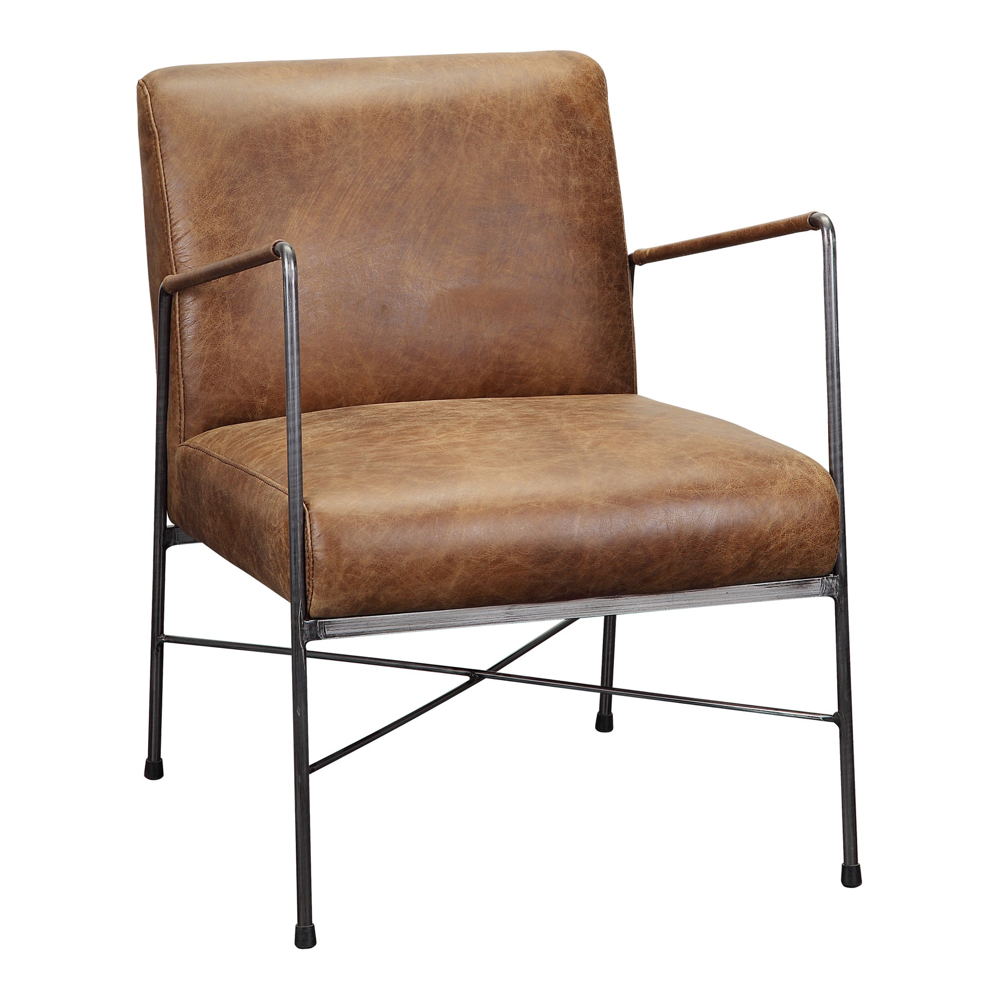 Dagwood Leather Armchair Open Road Brown by Moe's Home Collection - view 2