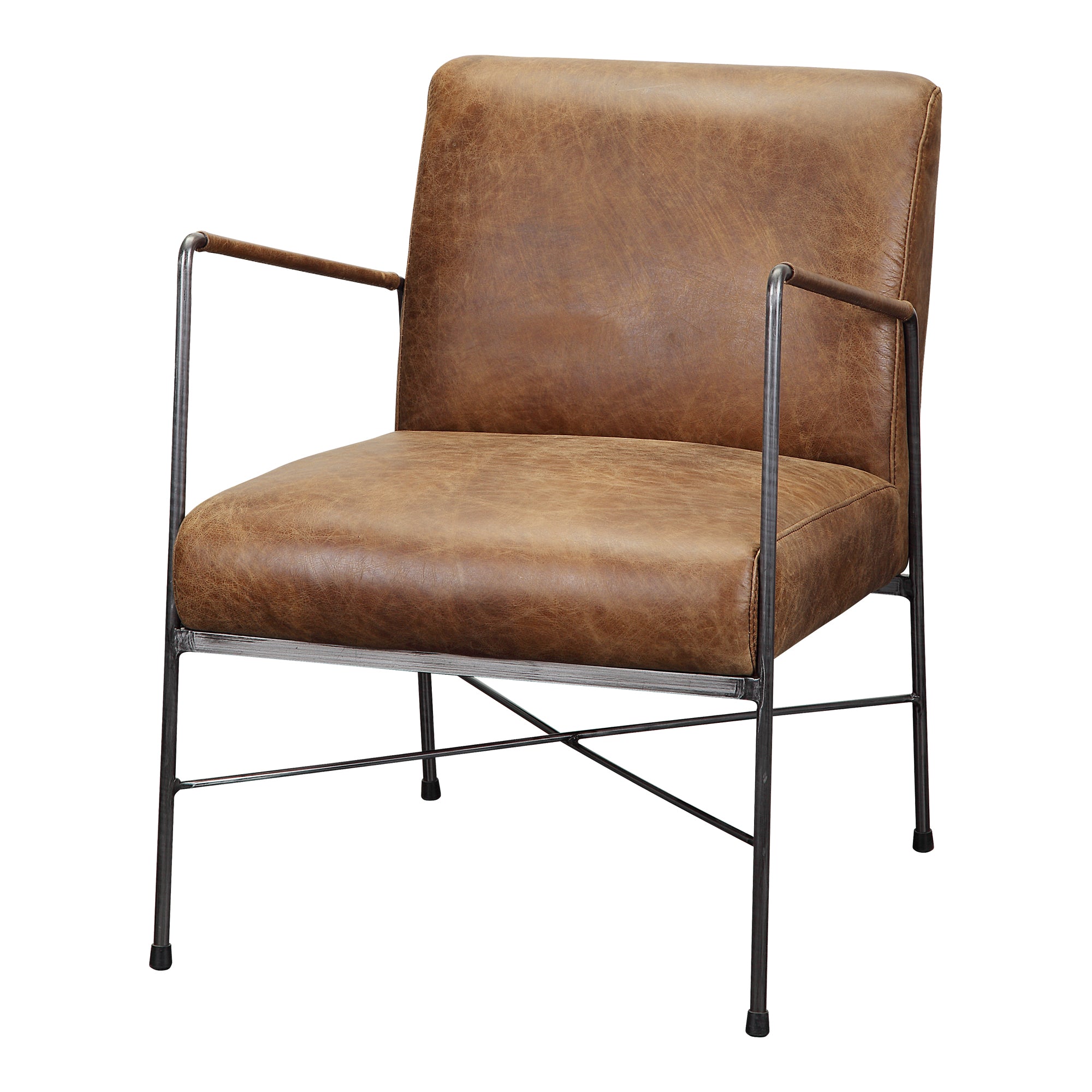Dagwood Leather Armchair Open Road Brown by Moe's Home Collection - view 4