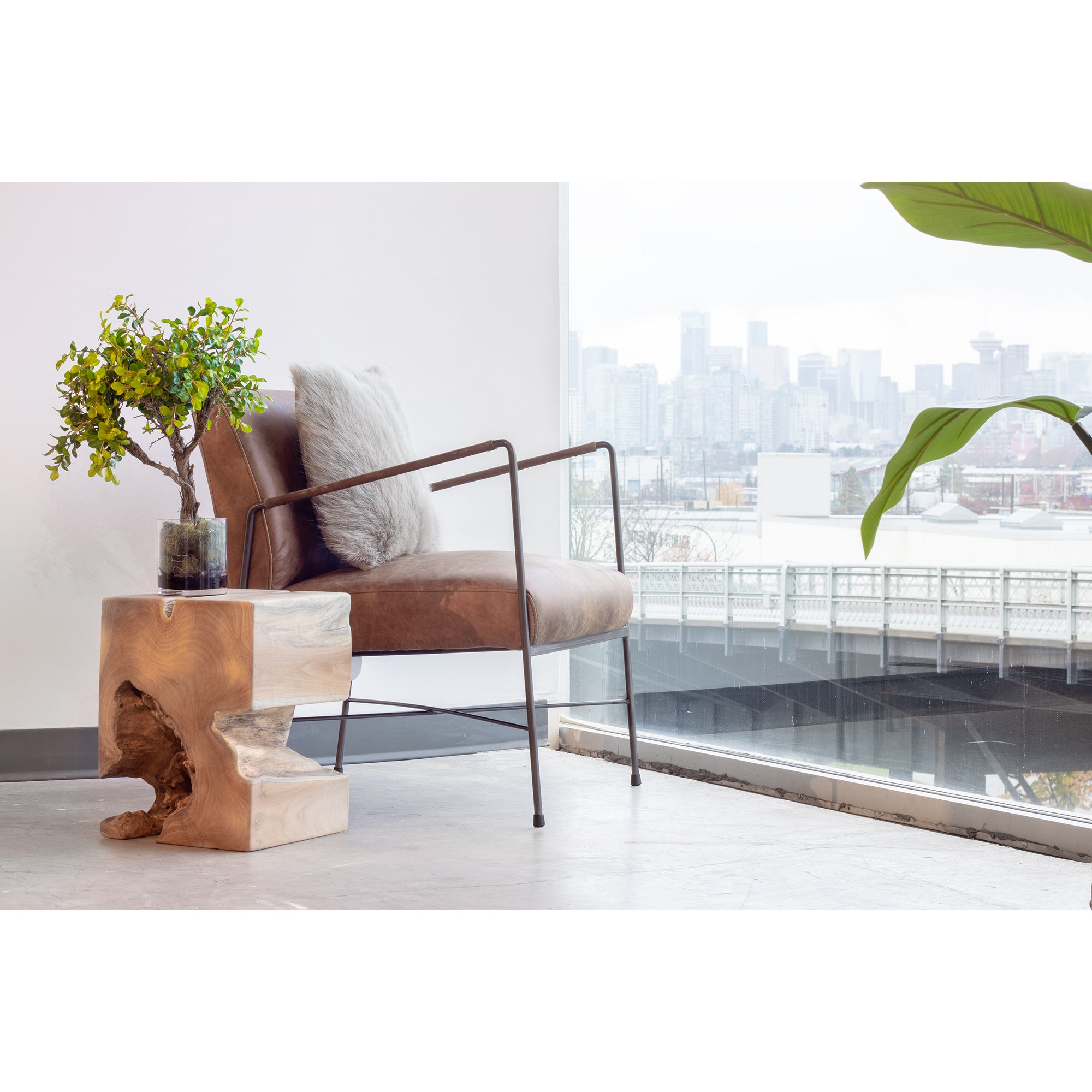 Dagwood Leather Armchair Open Road Brown by Moe's Home Collection - view 7