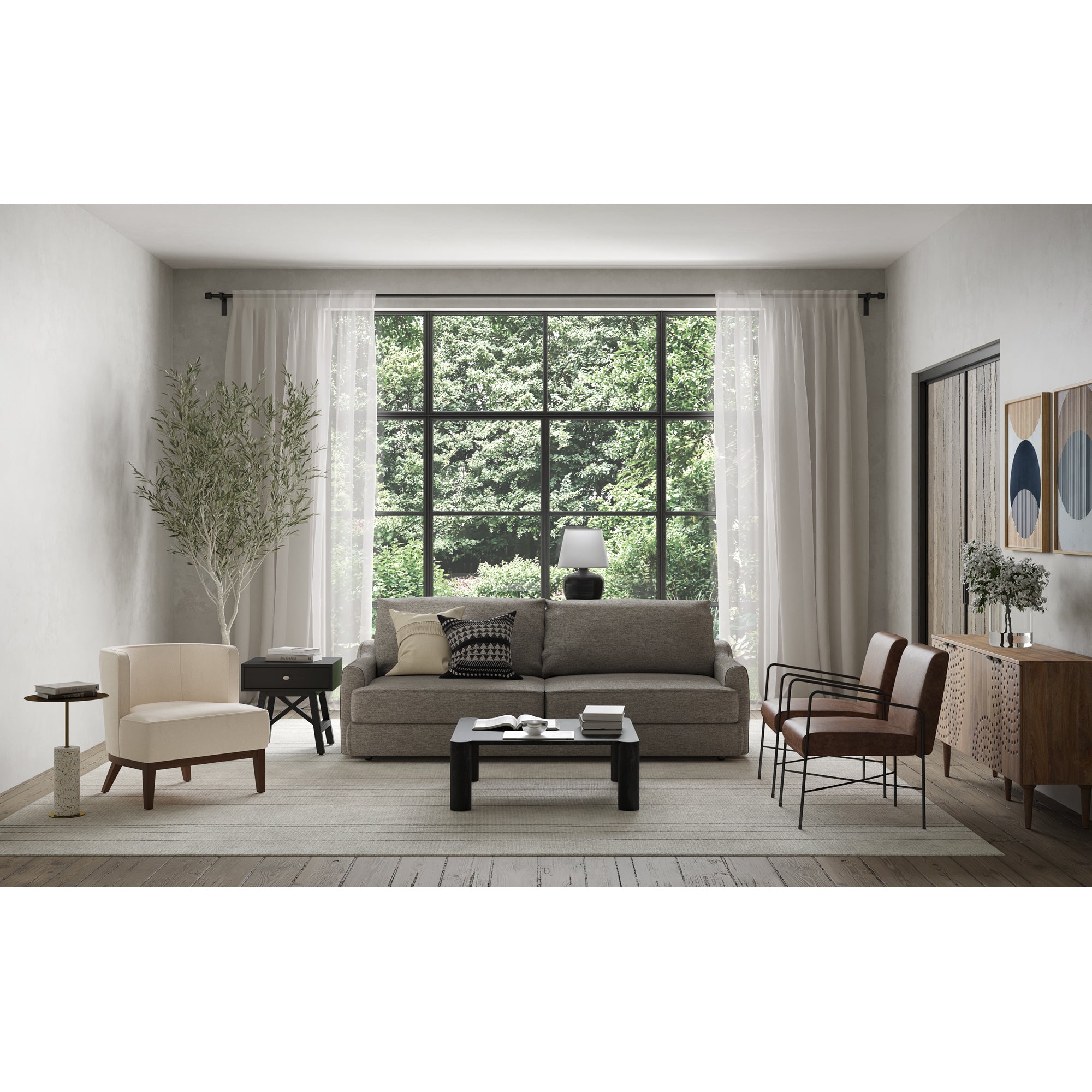 Dagwood Leather Armchair Open Road Brown by Moe's Home Collection - view 8