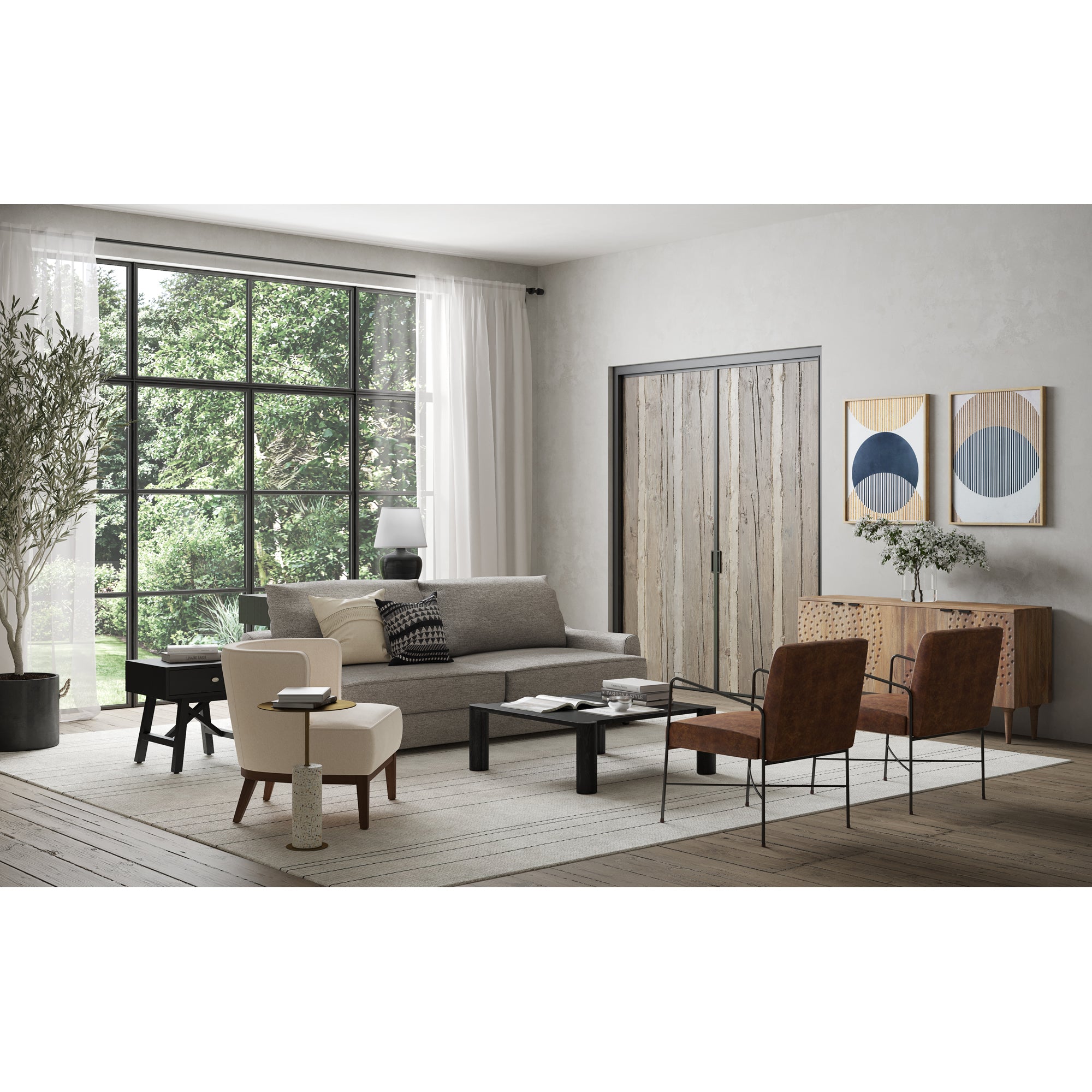 Dagwood Leather Armchair Open Road Brown by Moe's Home Collection - view 9