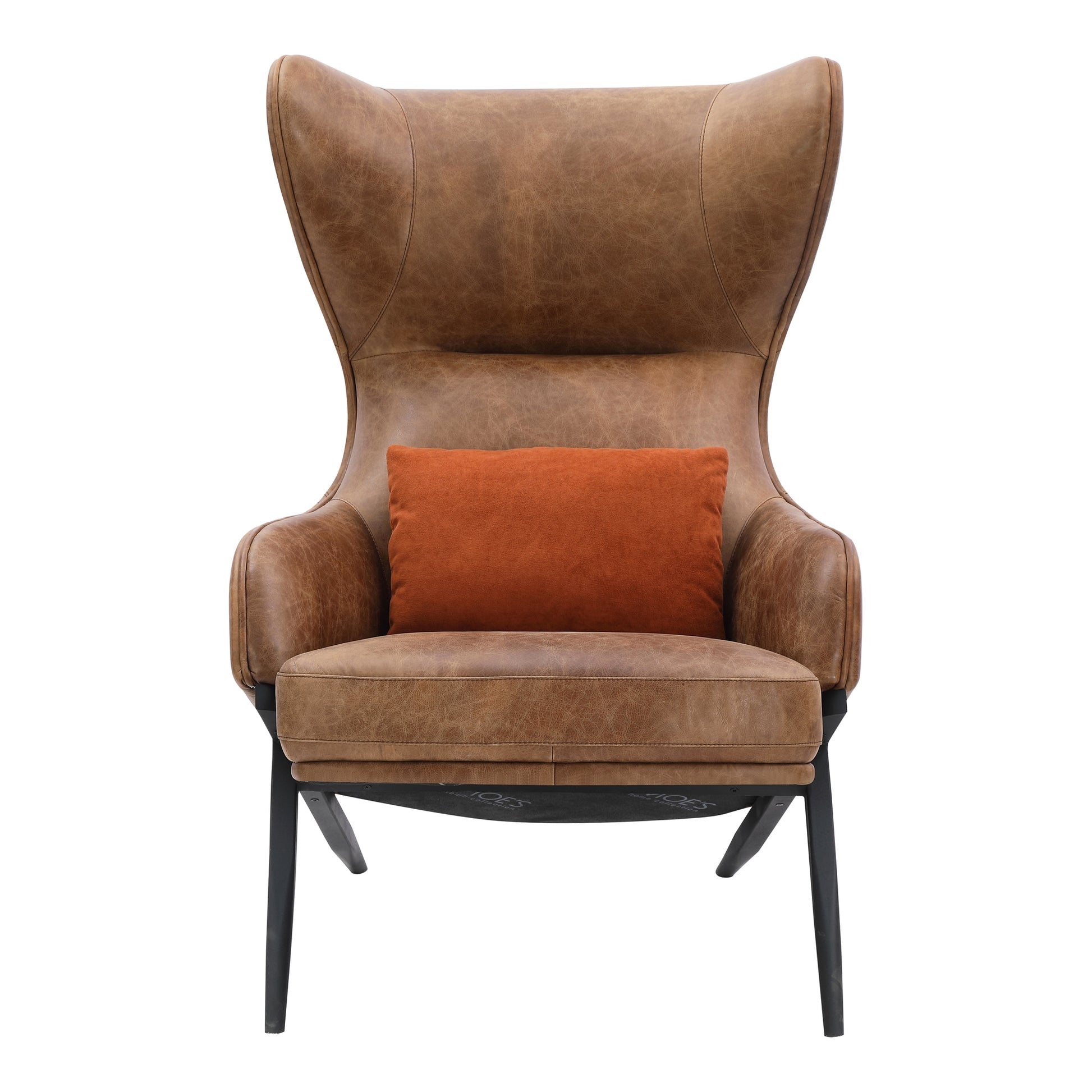 Amos Leather Accent Chair Open Road Brown by Moe's Home Collection