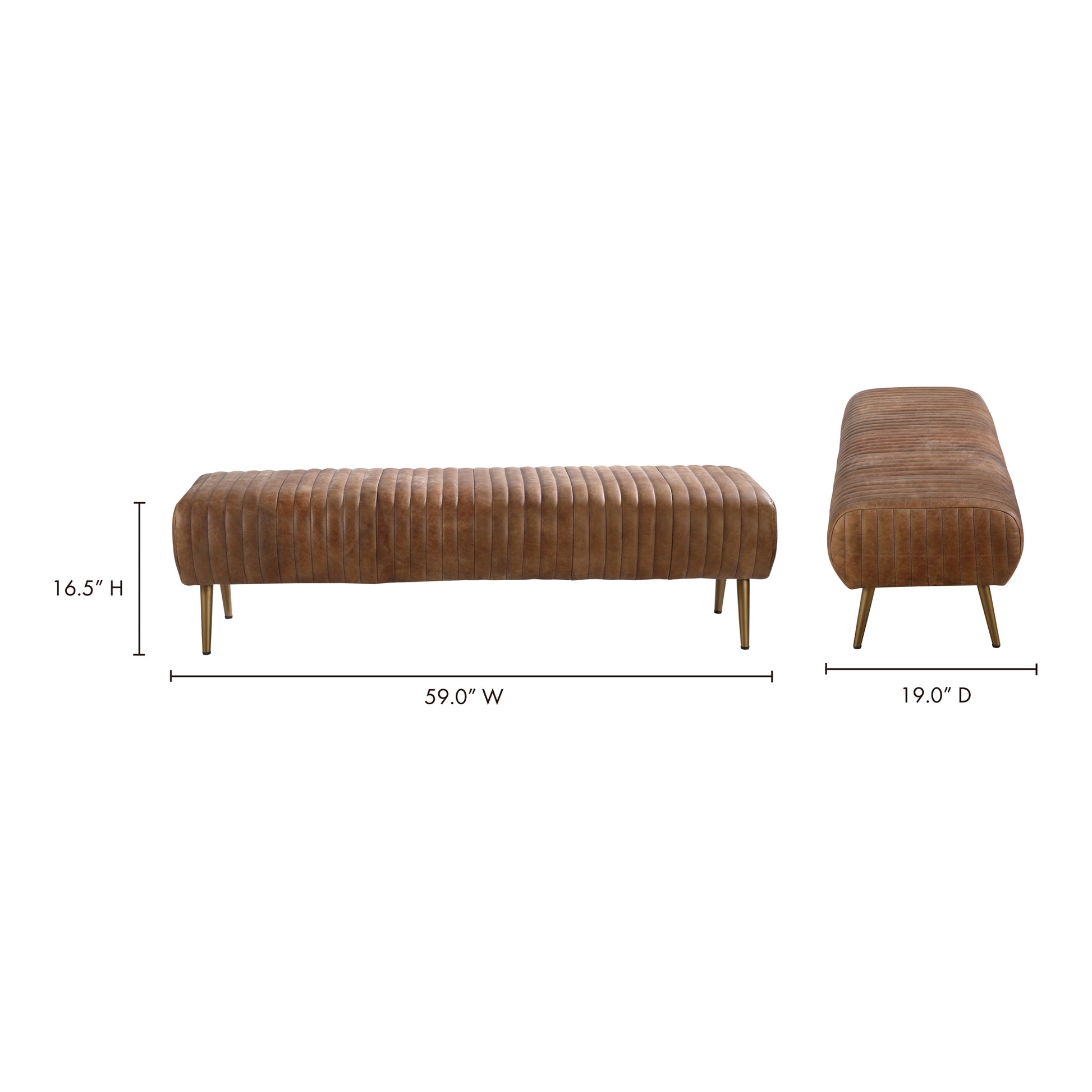 Endora Bench Open Road Brown by Moe's Home Collection - view 8