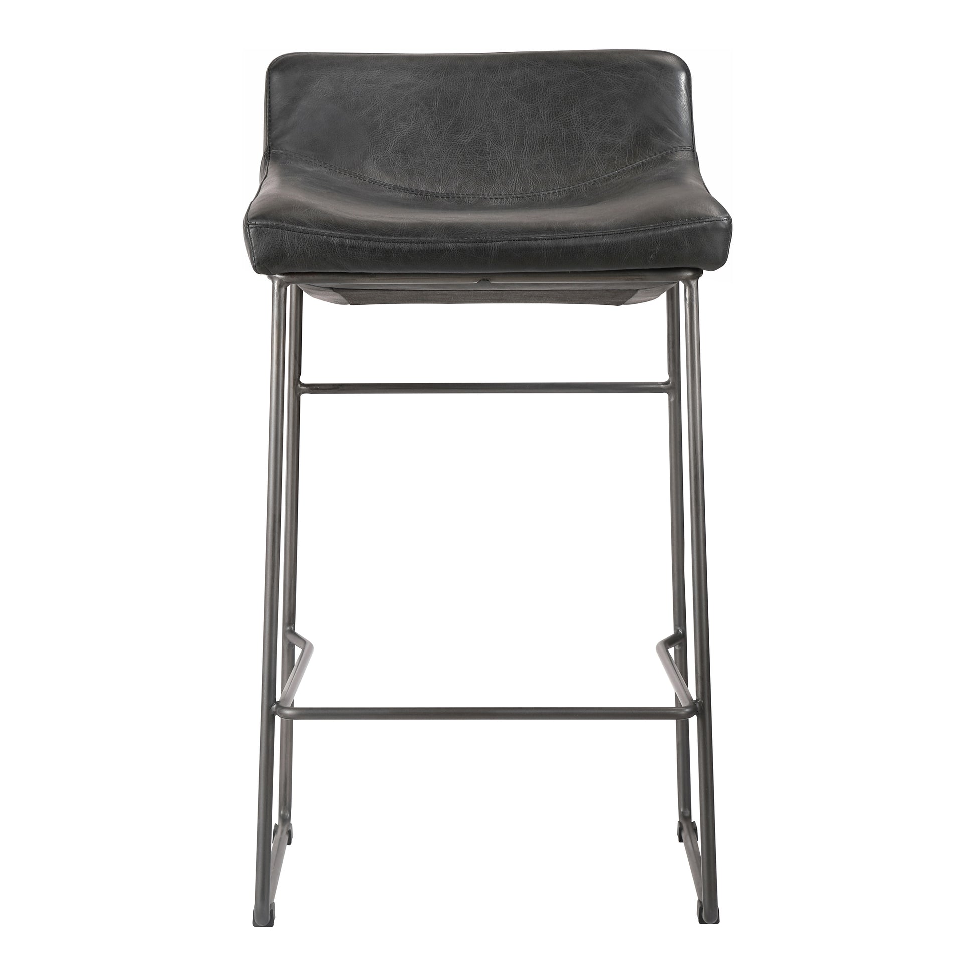 Starlet Counter Stool Onyx Black Leather - Set Of Two by Moe's Home Collection - view 4