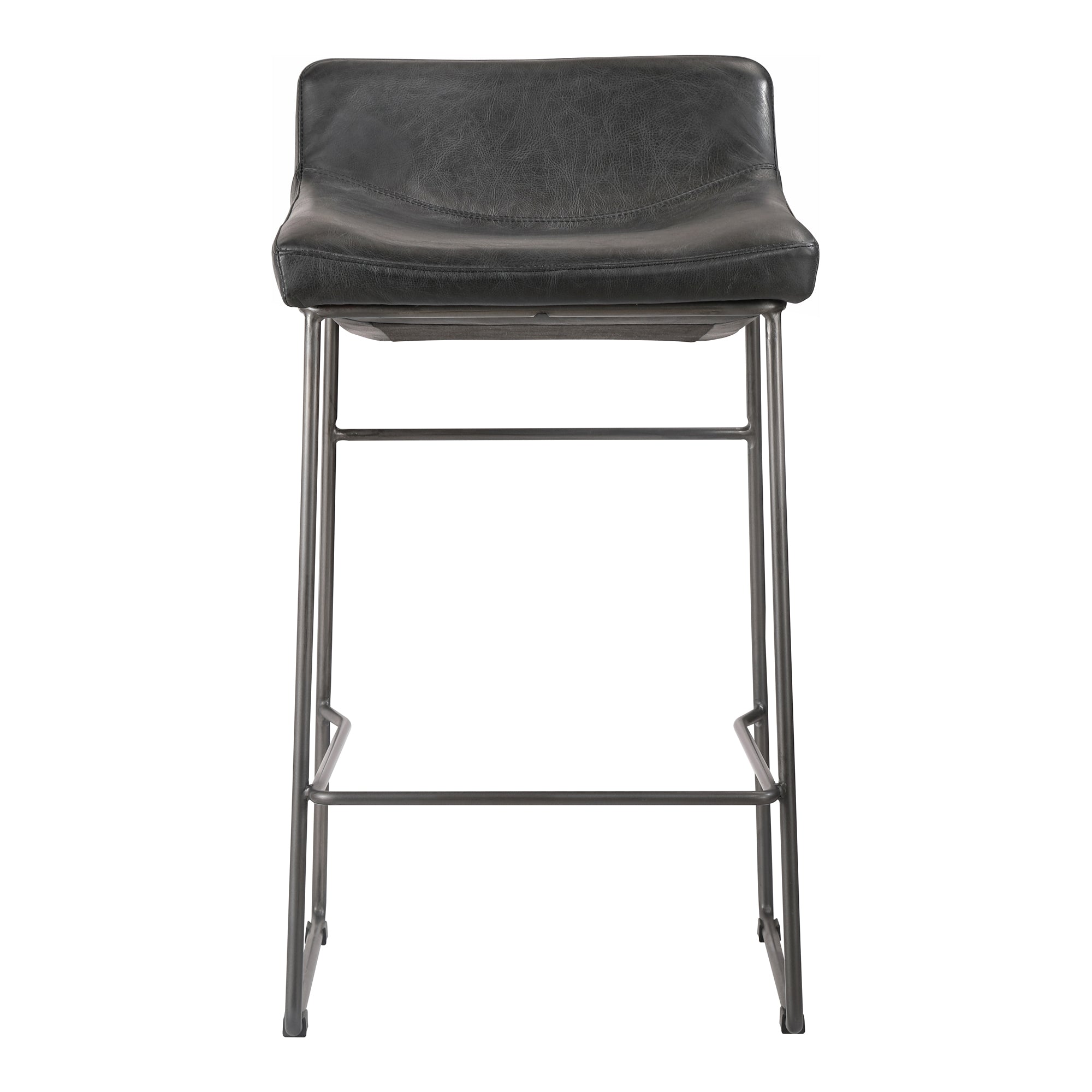 Starlet Counter Stool Onyx Black Leather - Set Of Two by Moe's Home Collection - view 4