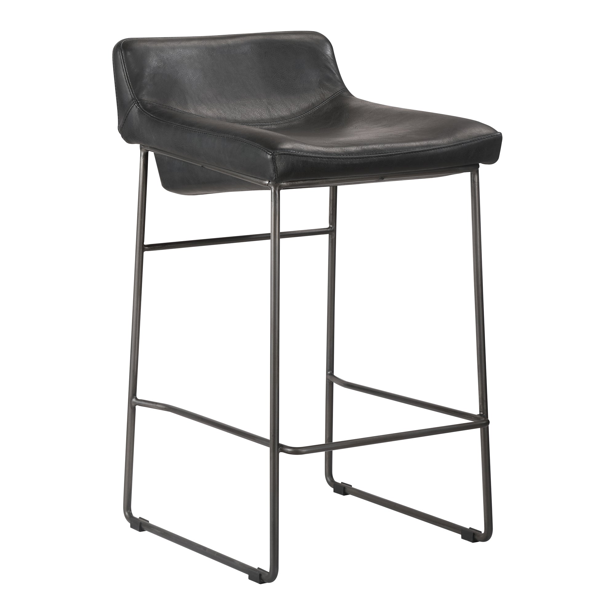 Starlet Counter Stool Onyx Black Leather - Set Of Two by Moe's Home Collection - view 5