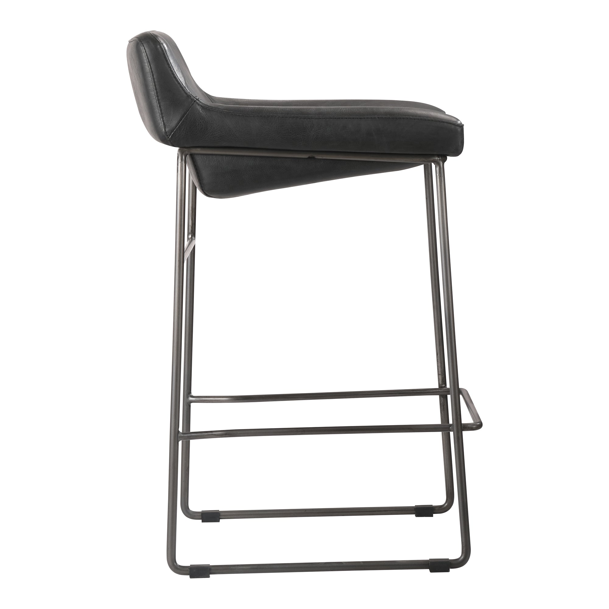 Starlet Counter Stool Onyx Black Leather - Set Of Two by Moe's Home Collection - view 6