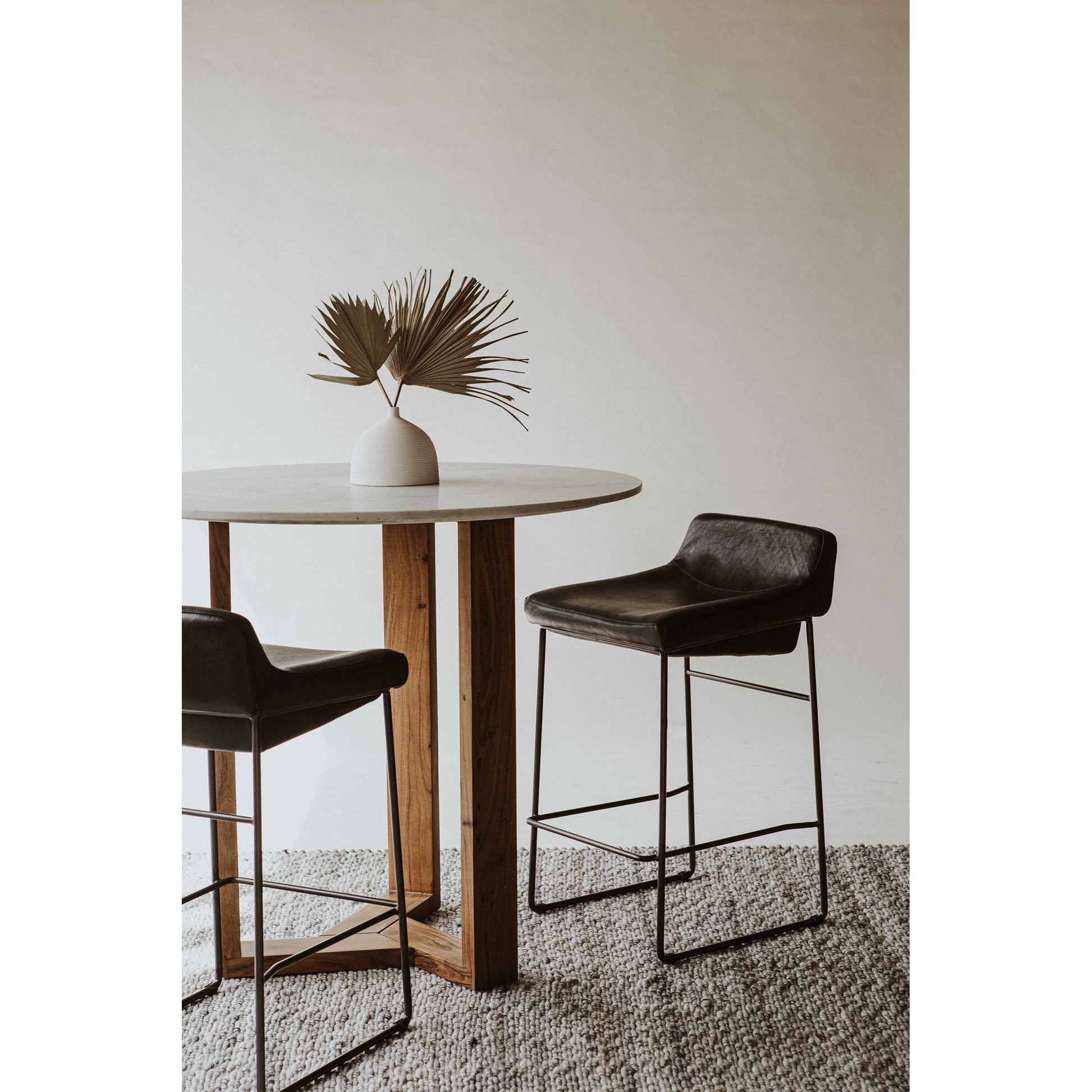 Starlet Counter Stool Onyx Black Leather - Set Of Two by Moe's Home Collection - view 11
