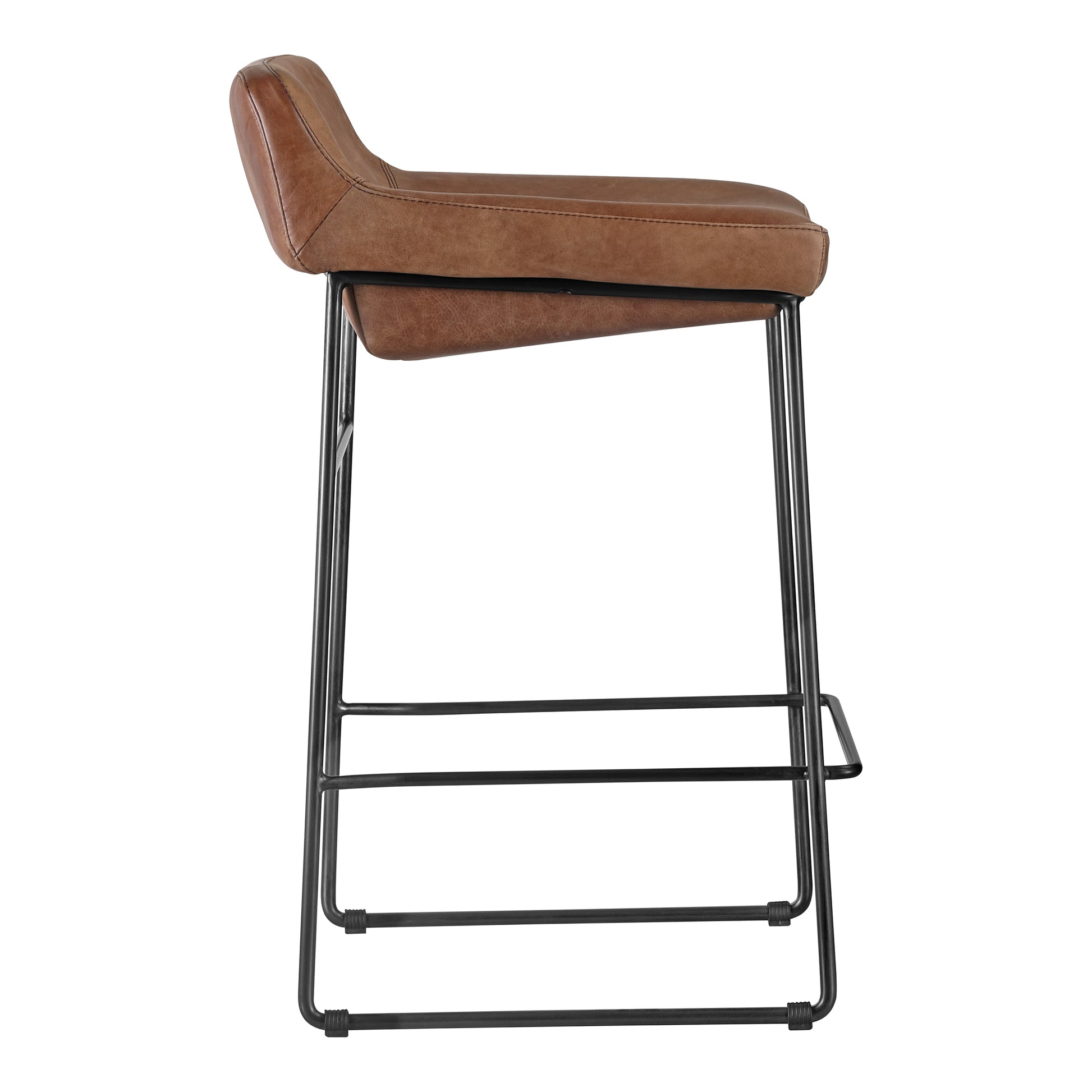Starlet Counter Stool Open Road Brown Leather - Set Of Two by Moe's Home Collection - view 6