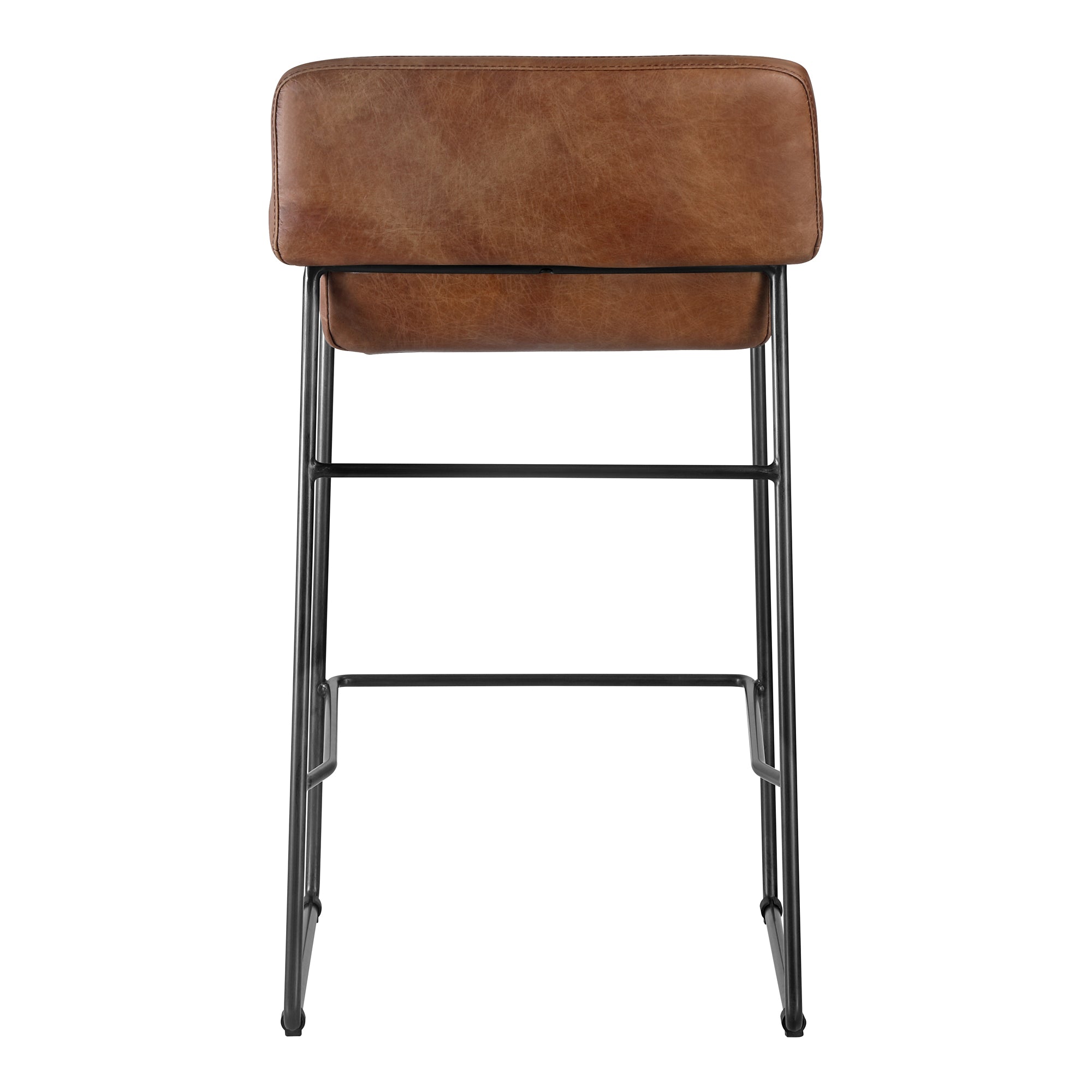 Starlet Counter Stool Open Road Brown Leather - Set Of Two by Moe's Home Collection - view 7
