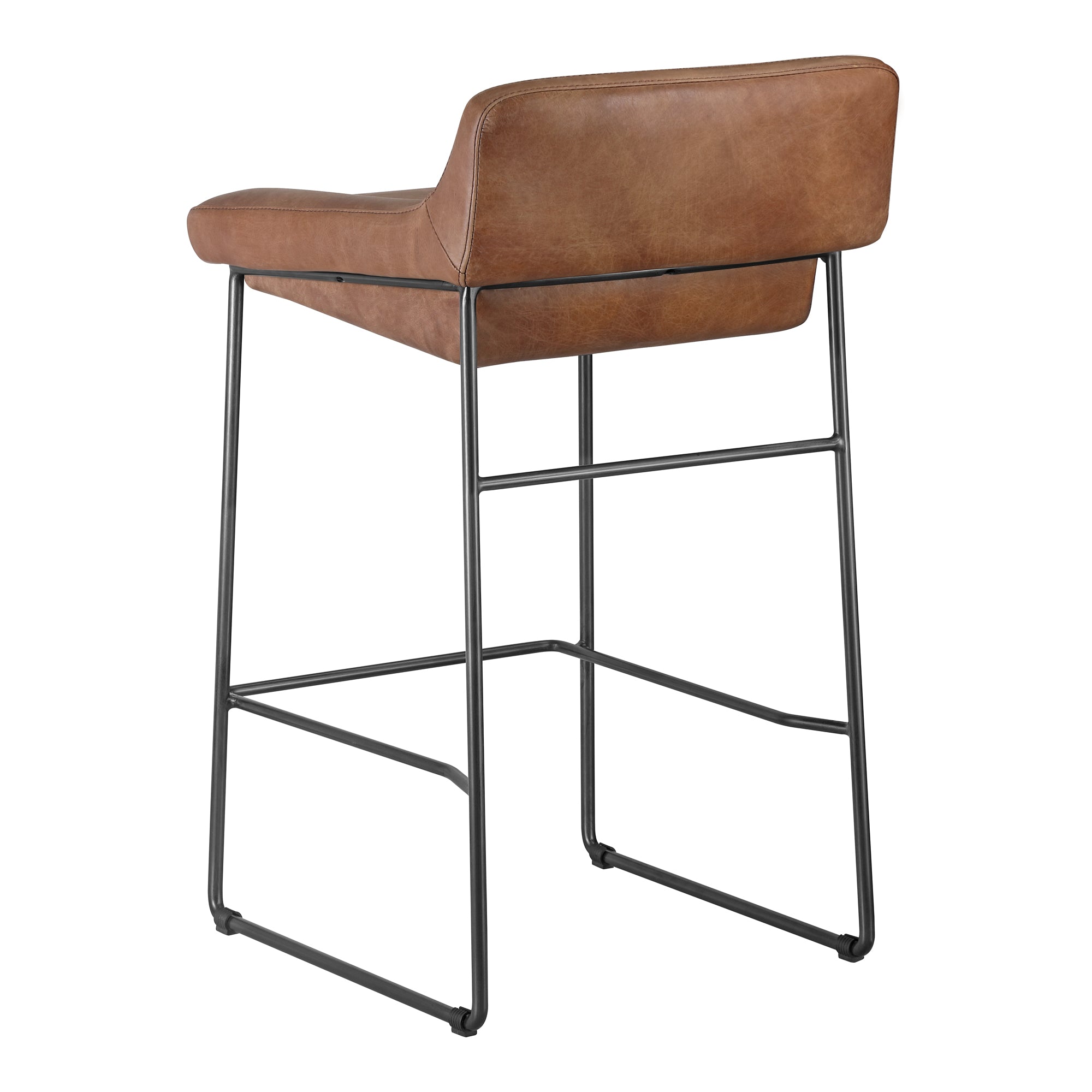 Starlet Counter Stool Open Road Brown Leather - Set Of Two by Moe's Home Collection - view 8