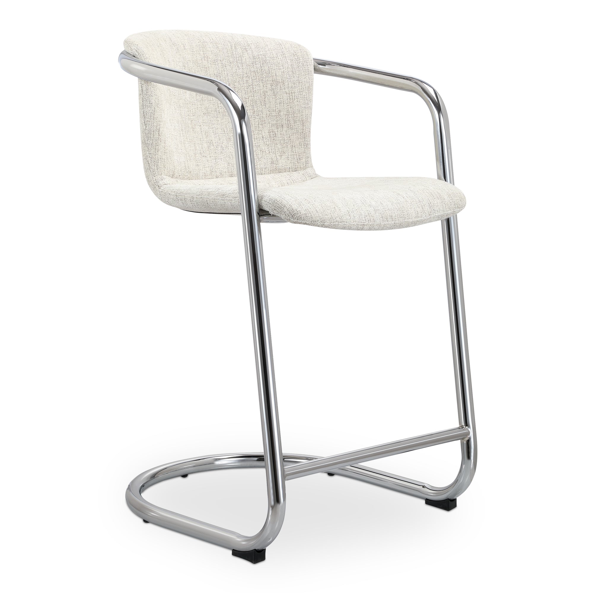 Freeman Chrome Frame Counter Stool Blended Cream - Set Of Two by Moe's Home Collection - view 3