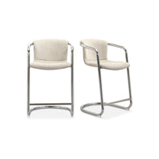Freeman Chrome Frame Counter Stool Blended Cream - Set Of Two by Moe's Home Collection