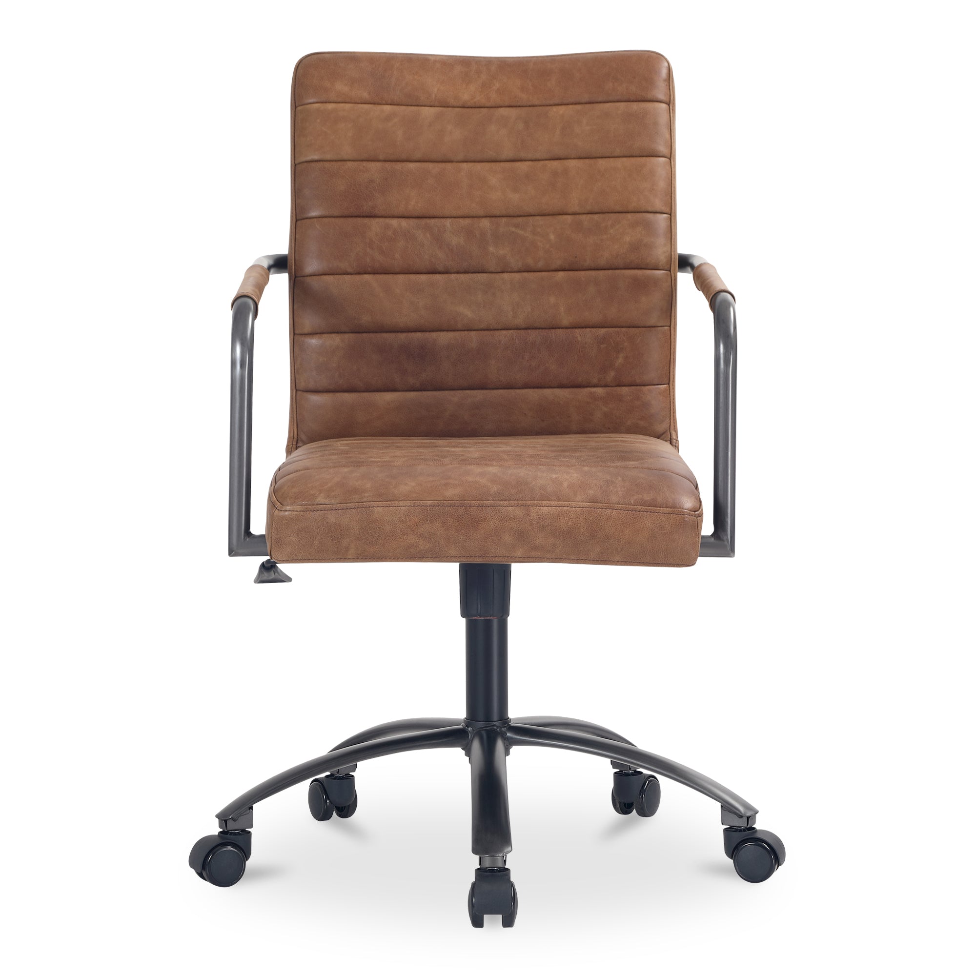 Roy Office Chair Open Road Brown Leather by Moe's Home Collection