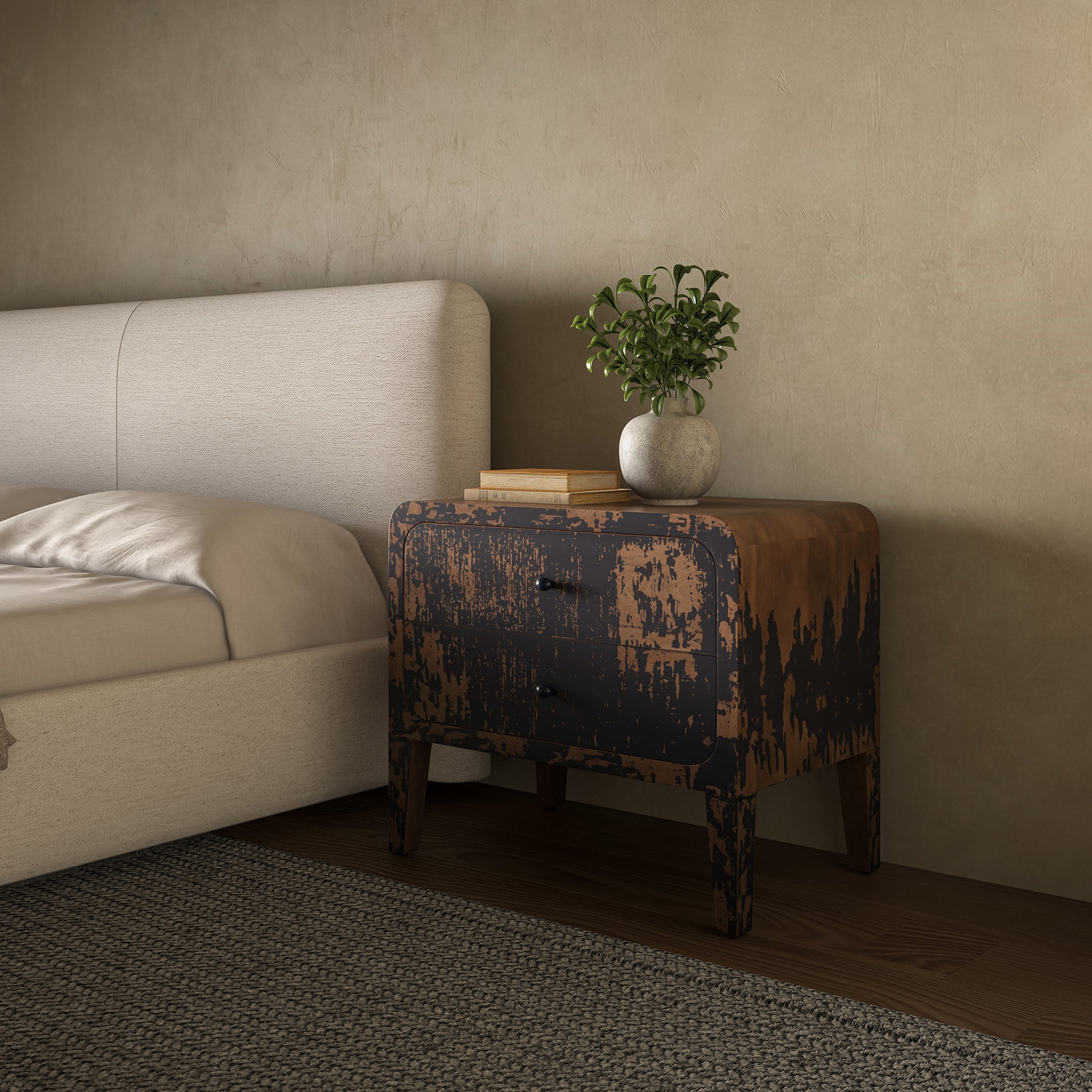 Iris Nightstand Distressed Black by Moe's Home Collection - view 3