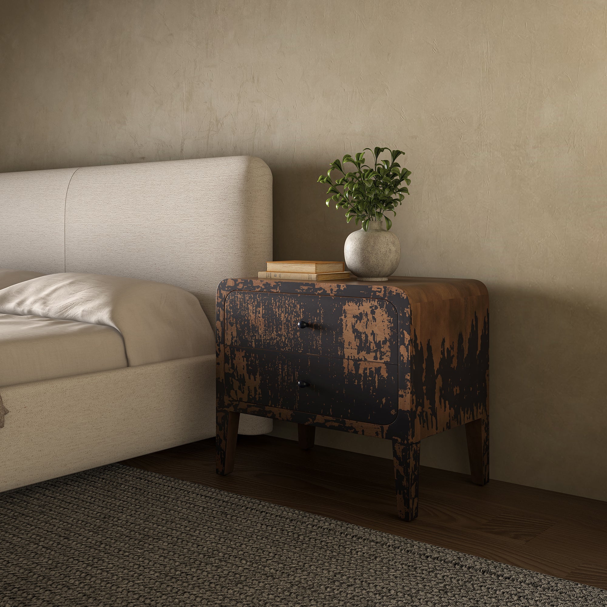 Iris Nightstand Distressed Black by Moe's Home Collection - view 3