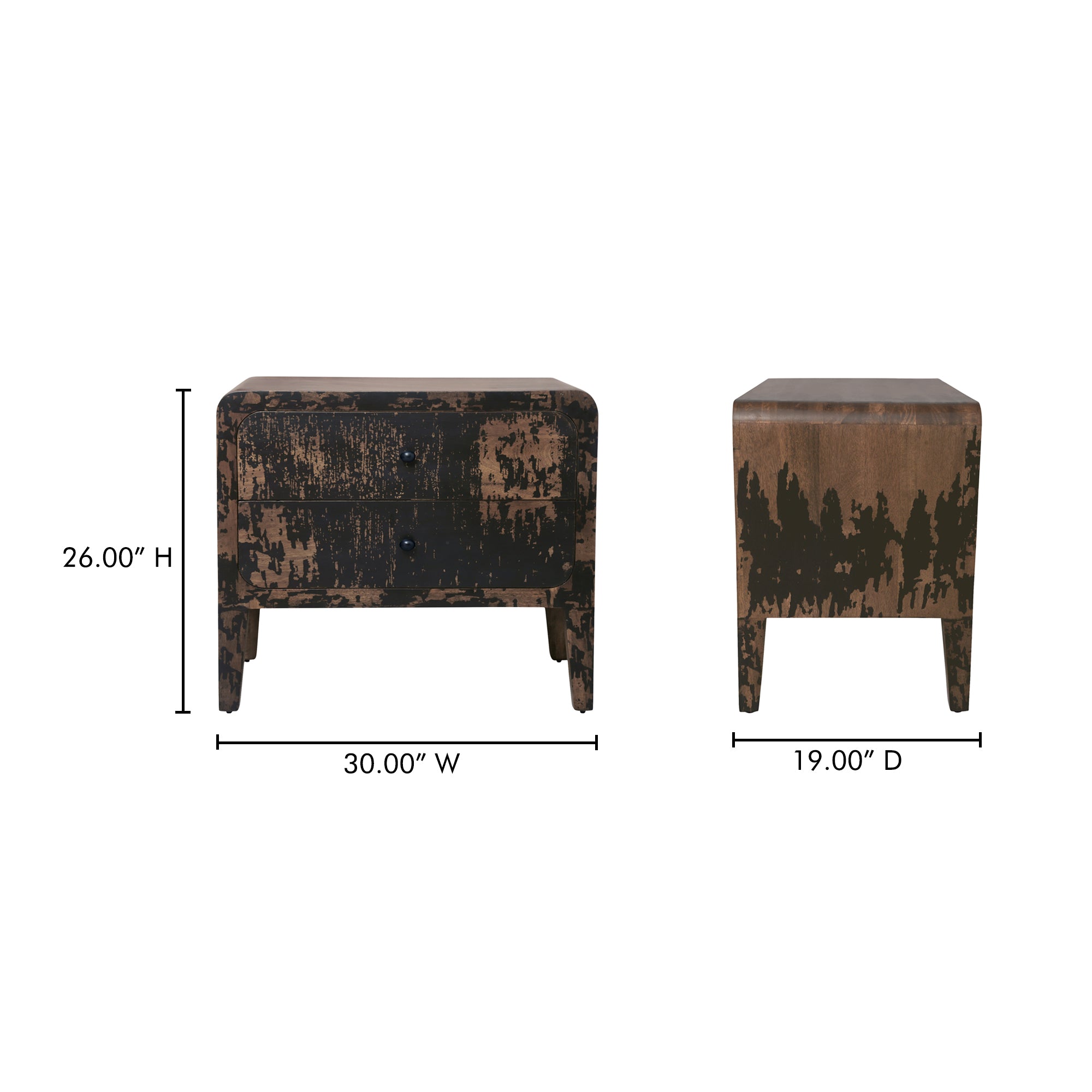 Iris Nightstand Distressed Black by Moe's Home Collection - view 4