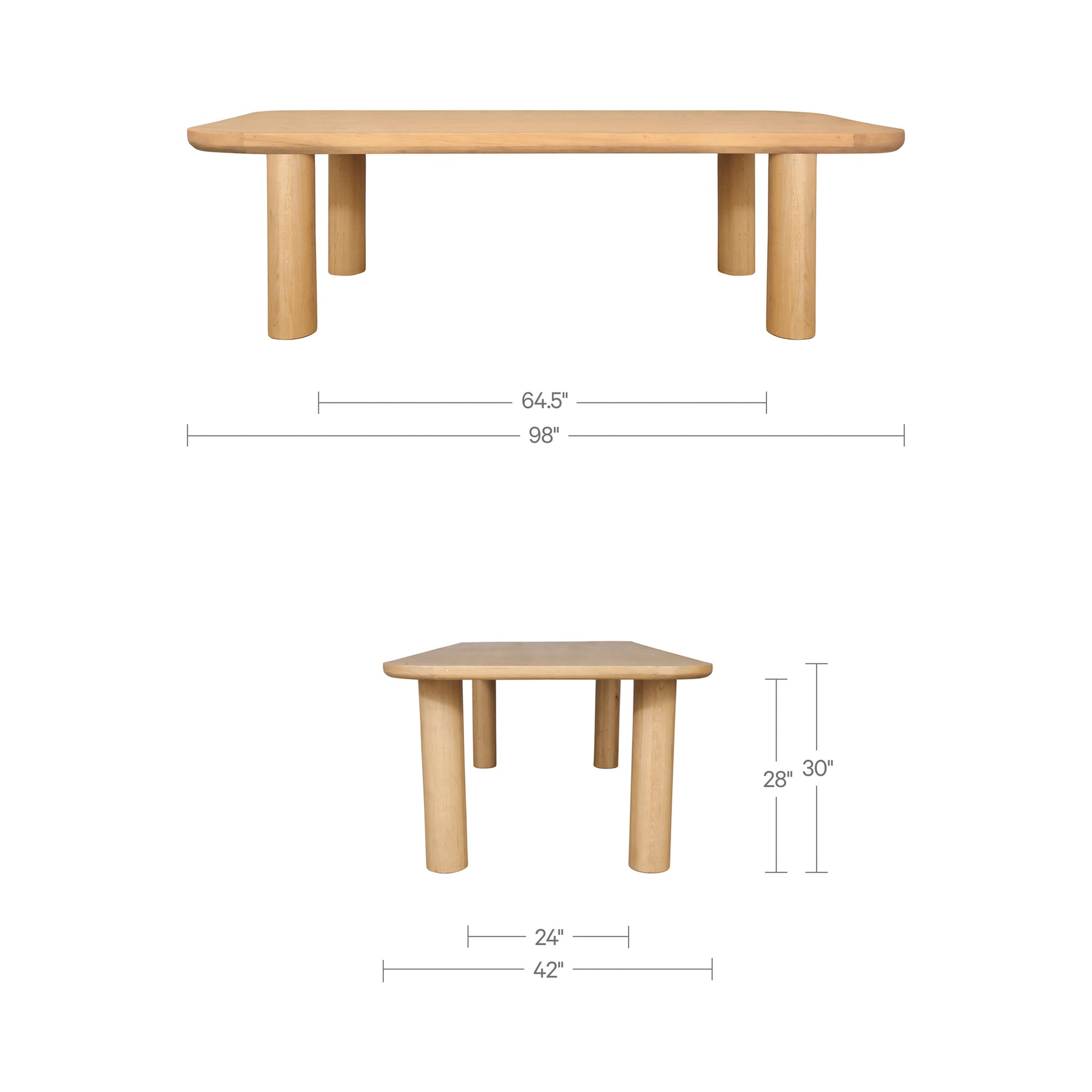 Anders Dining Table Large Natural by Moe's Home Collection - view 3