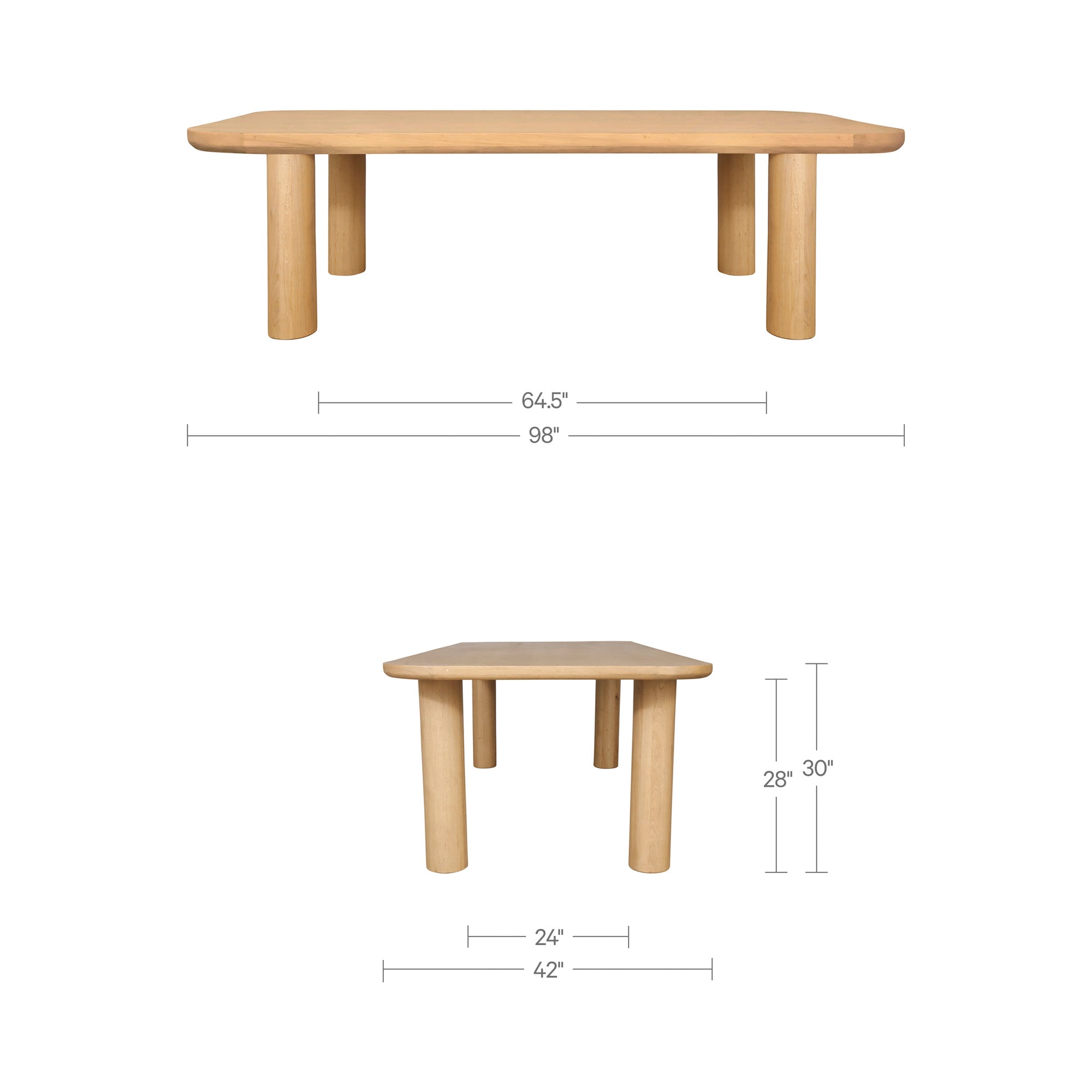 Anders Dining Table Large Natural by Moe's Home Collection - view 3