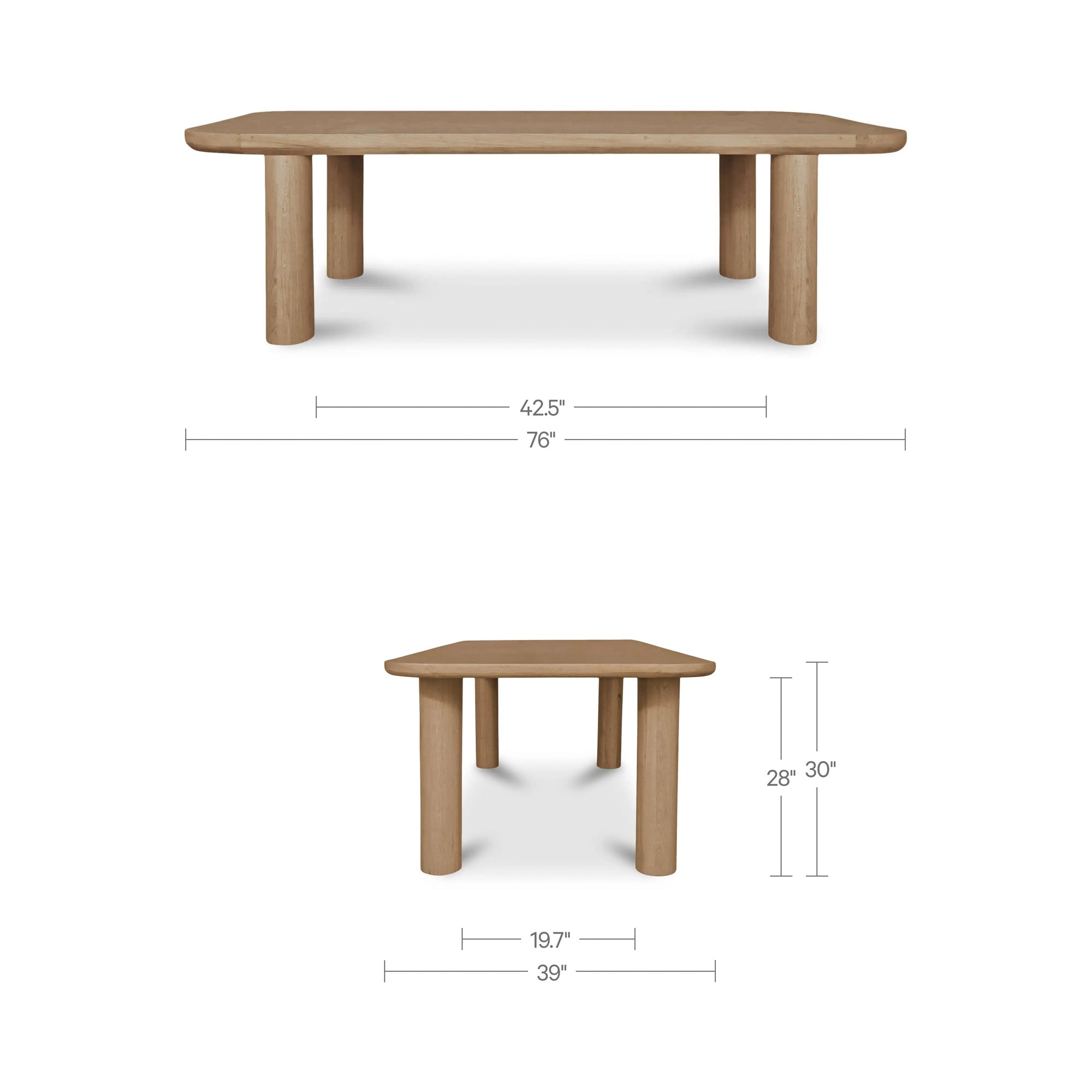 Anders Dining Table Small Natural by Moe's Home Collection - view 3