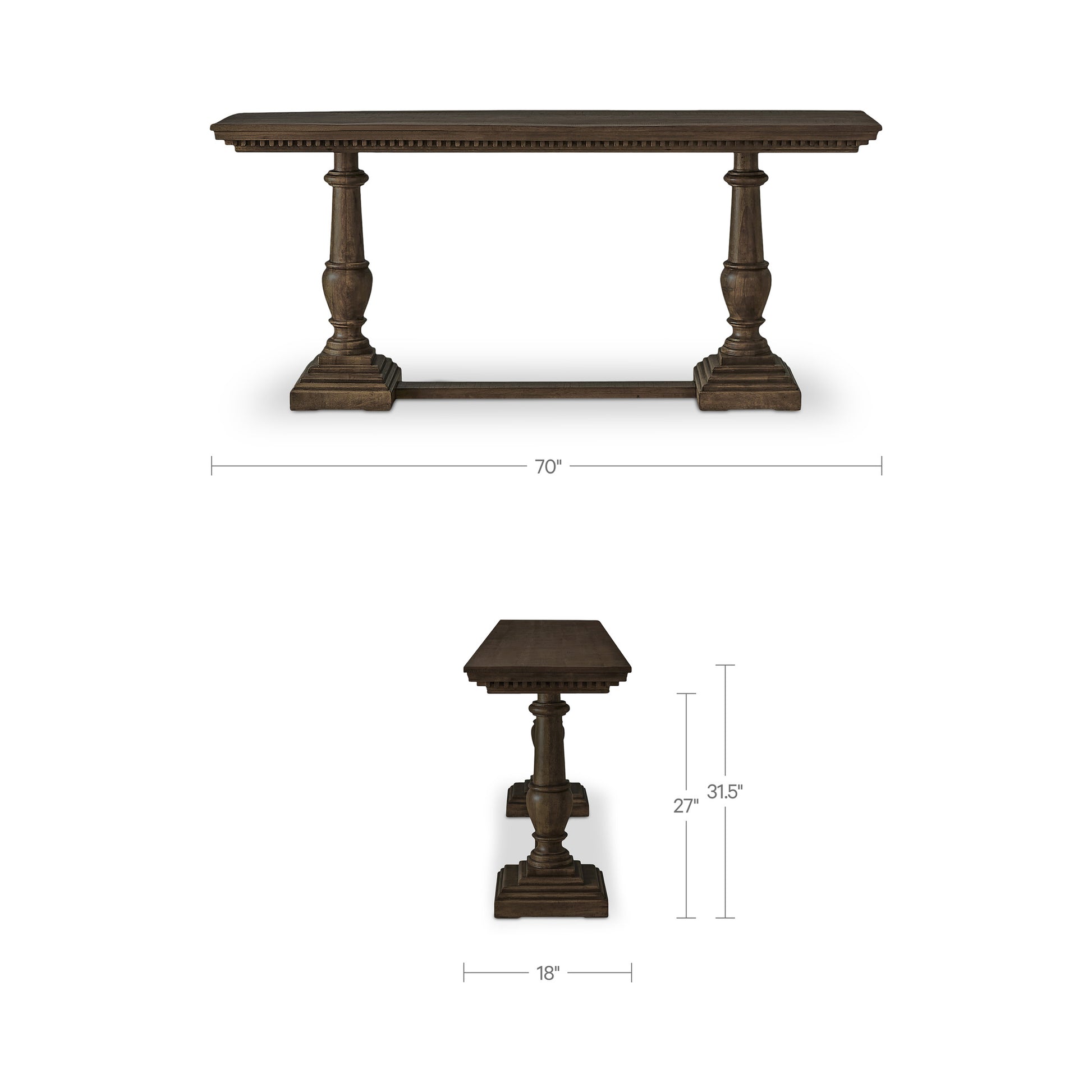 Everson Console Table Brown by Moe's Home Collection - view 3