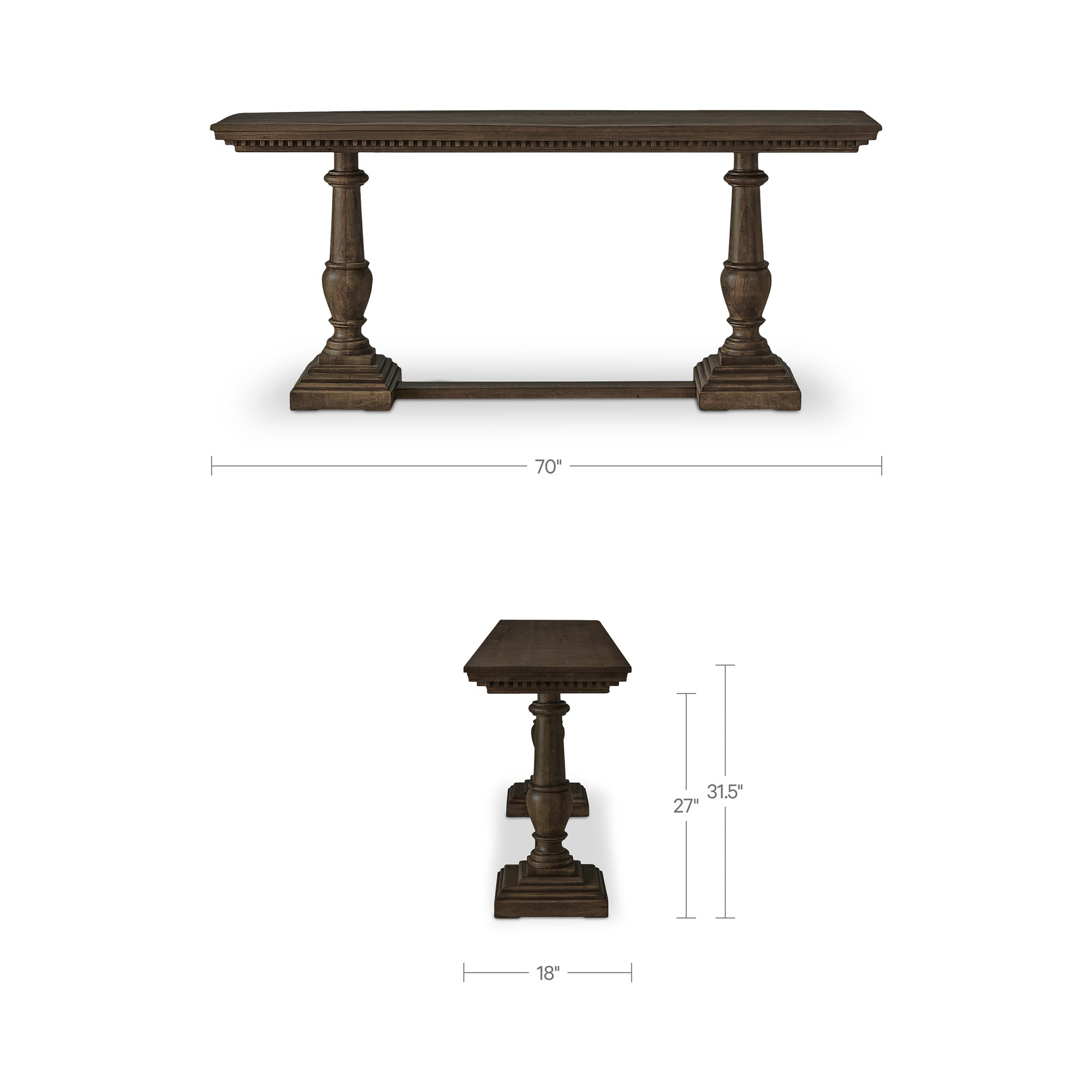 Everson Console Table Brown by Moe's Home Collection - view 3