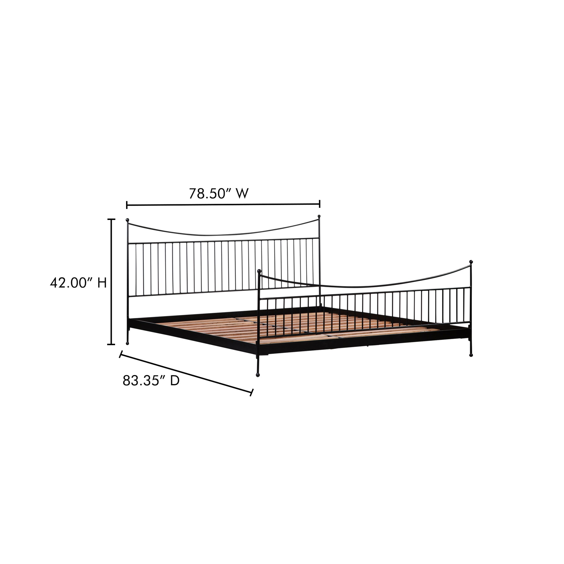 Monet King Bed Black by Moe's Home Collection - view 5
