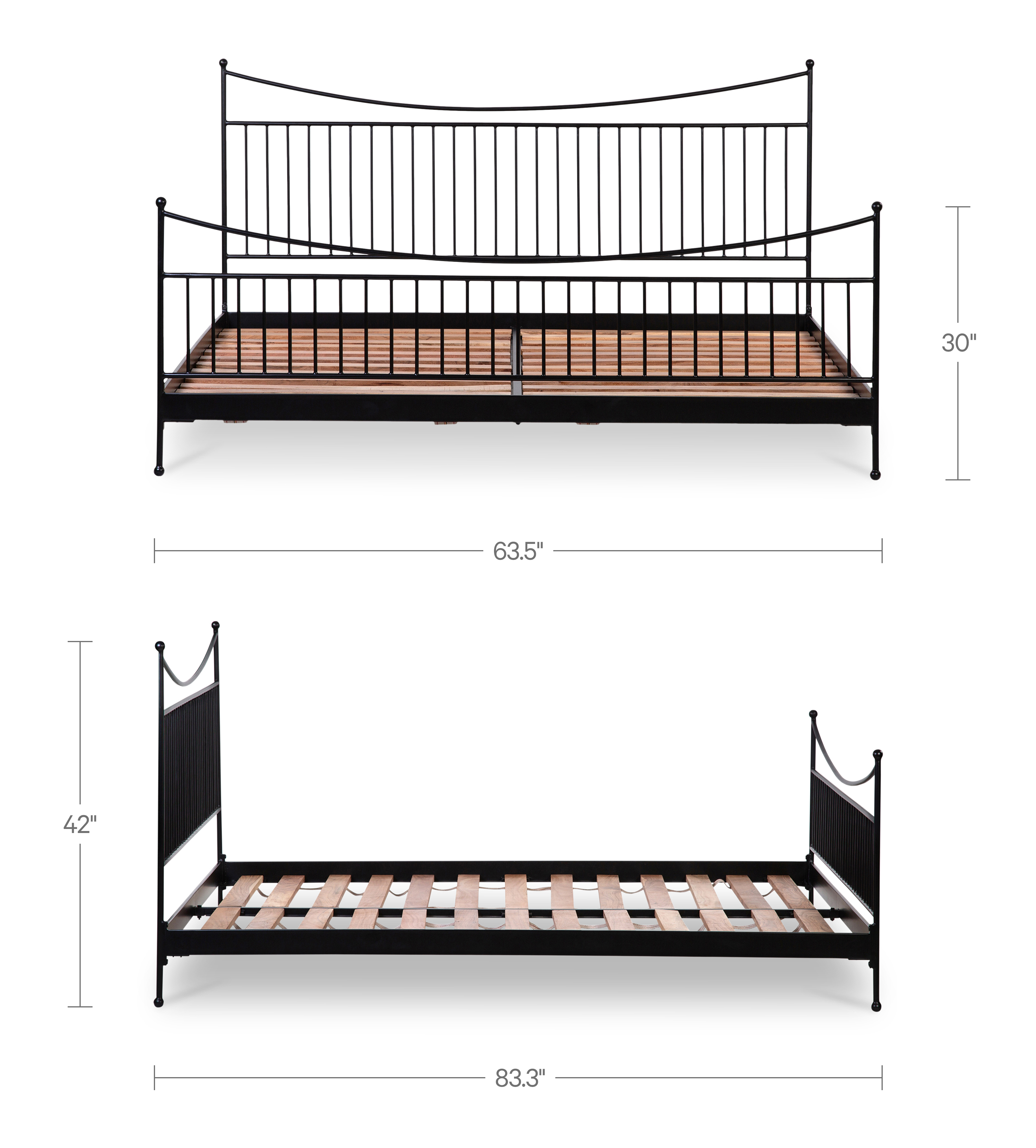 Monet Queen Bed Black by Moe's Home Collection - view 5