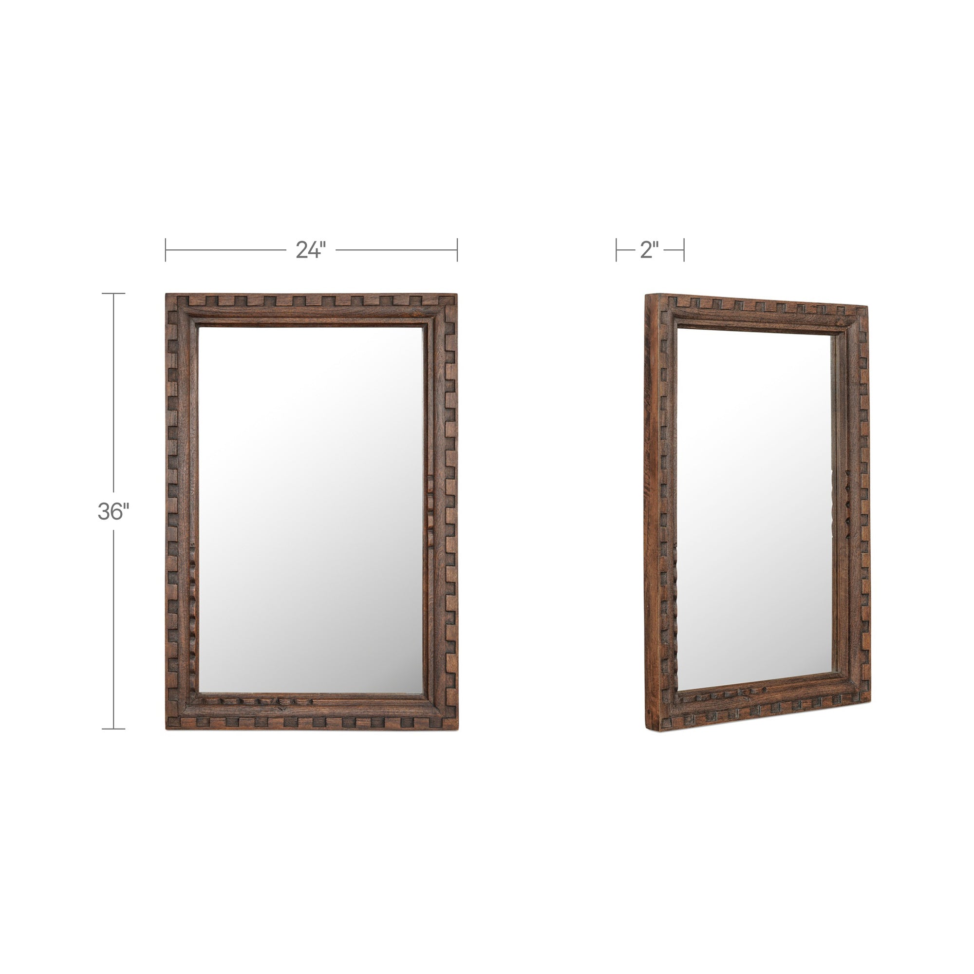 Holland Mirror Large Brown by Moe's Home Collection - view 3