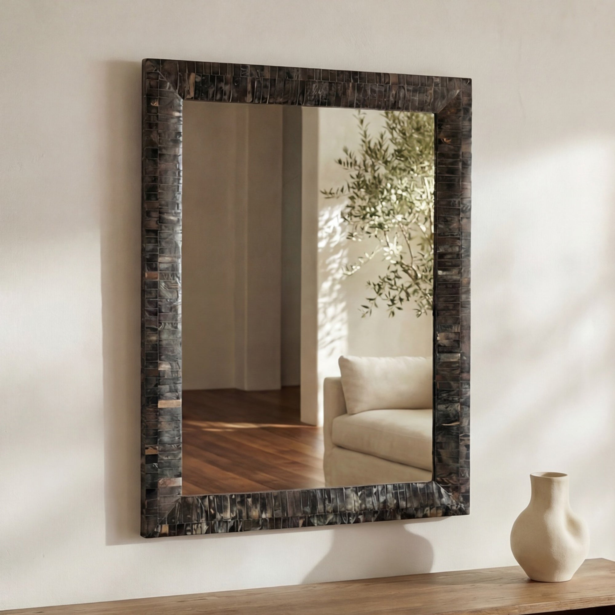 Avis Horn Inlay Mirror by Moe's Home Collection - view 2