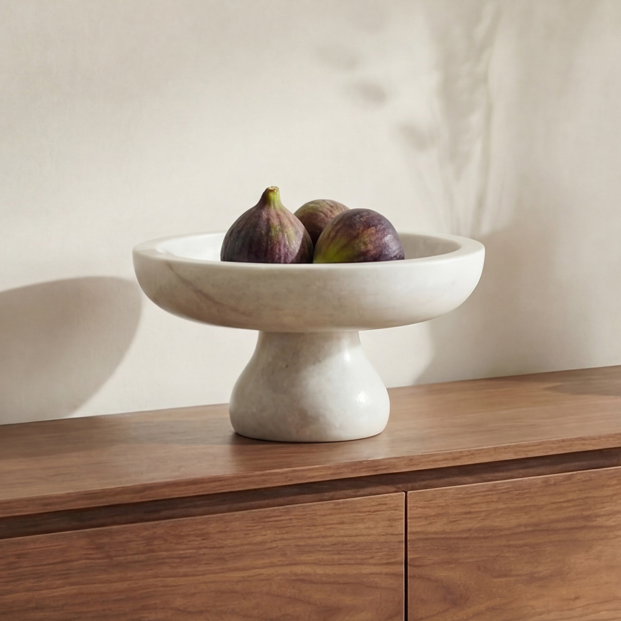 Palermo Pedestal Bowl White Marble by Moe's Home Collection - view 2