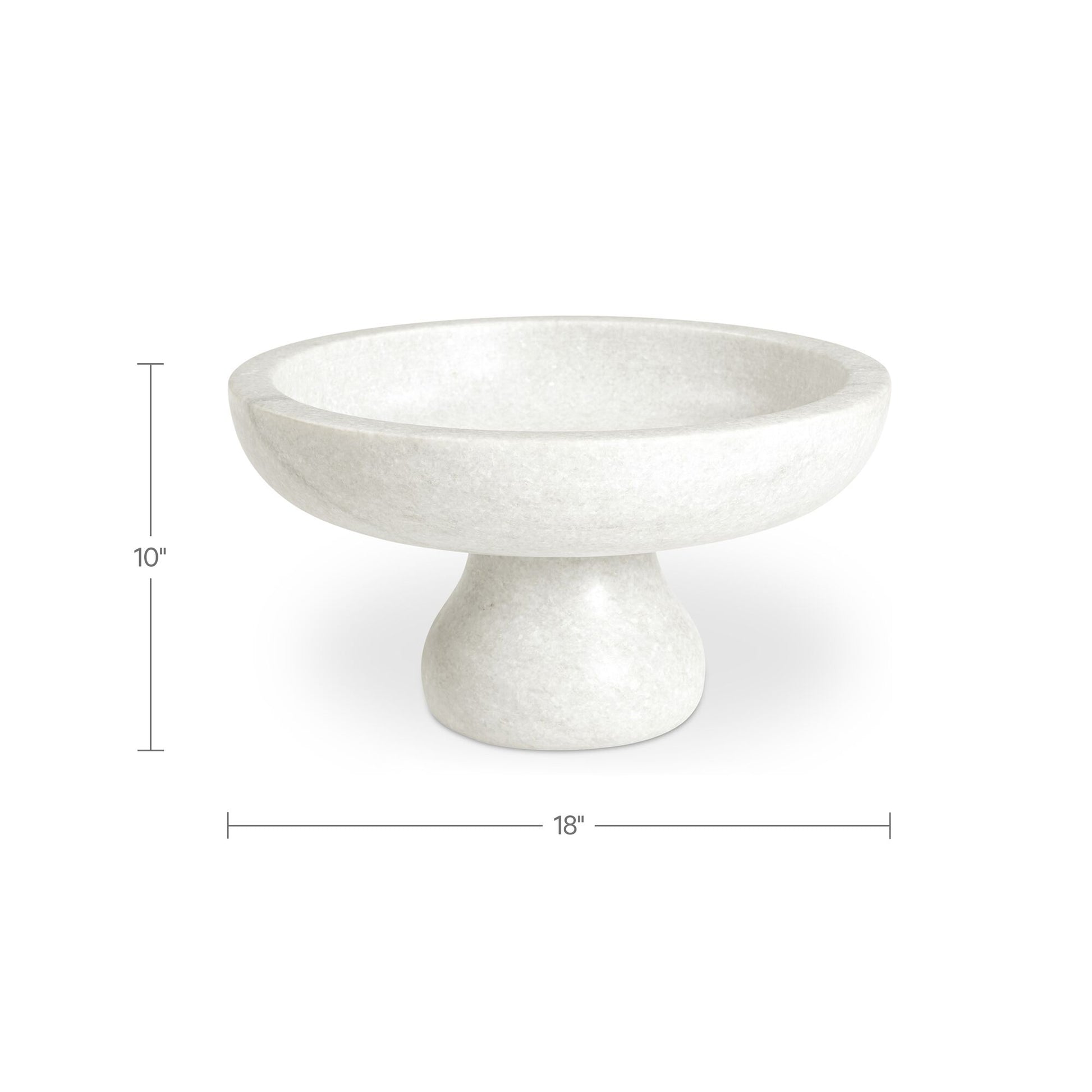 Palermo Pedestal Bowl White Marble by Moe's Home Collection - view 3