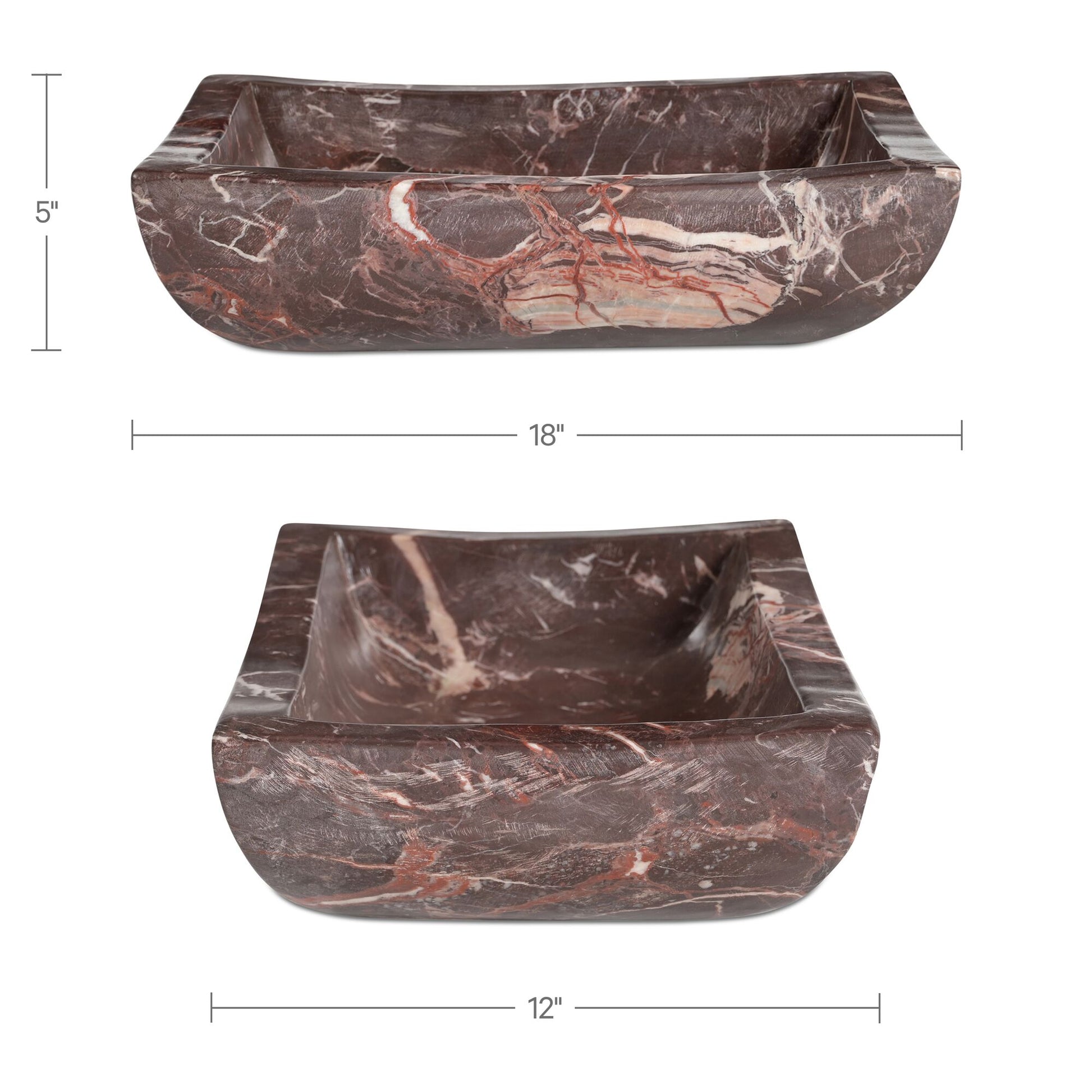 Piero Basin Deep Red Marble by Moe's Home Collection - view 5