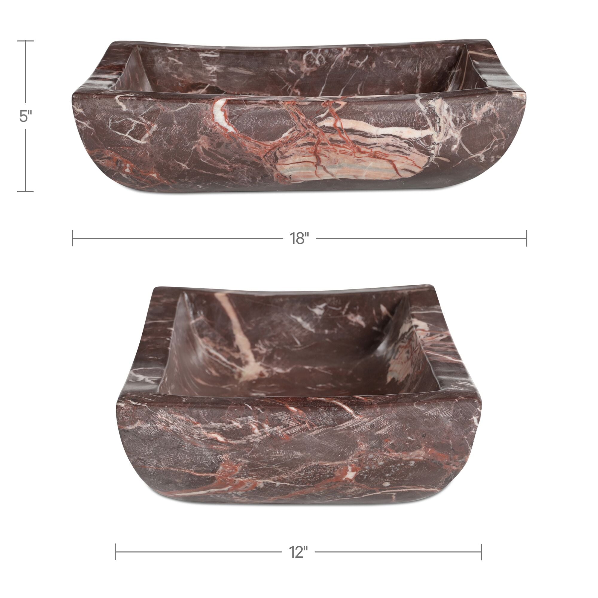 Piero Basin Deep Red Marble by Moe's Home Collection - view 5