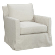 Pasadena Slipcovered Swivel Chair in Focus Pebble (Performance Fabric)