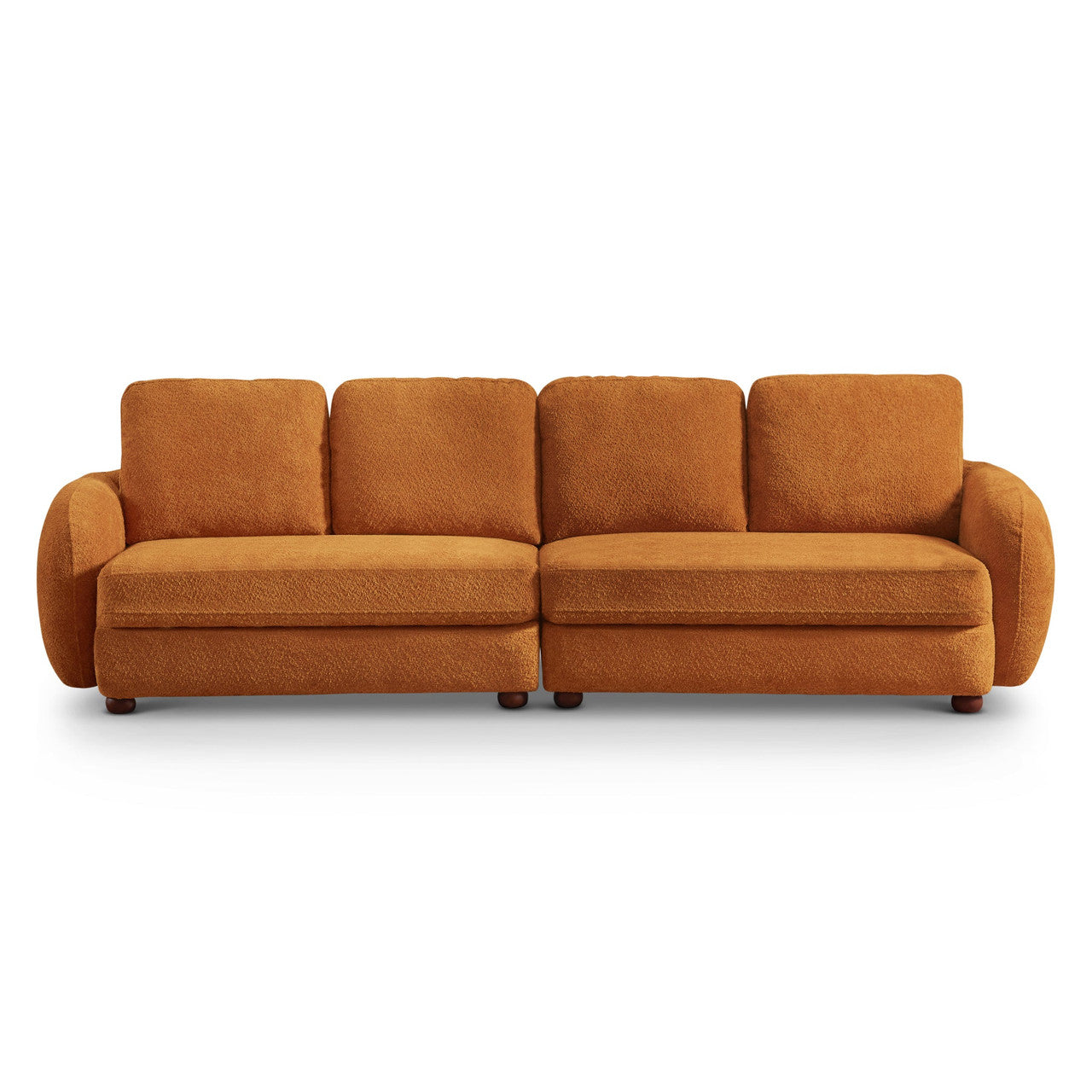 Paton  114.5'' Boucle Fabric Sofa - Orange
