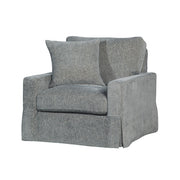 Peyton Slipcovered Swivel Chair in Plushtone Mineral